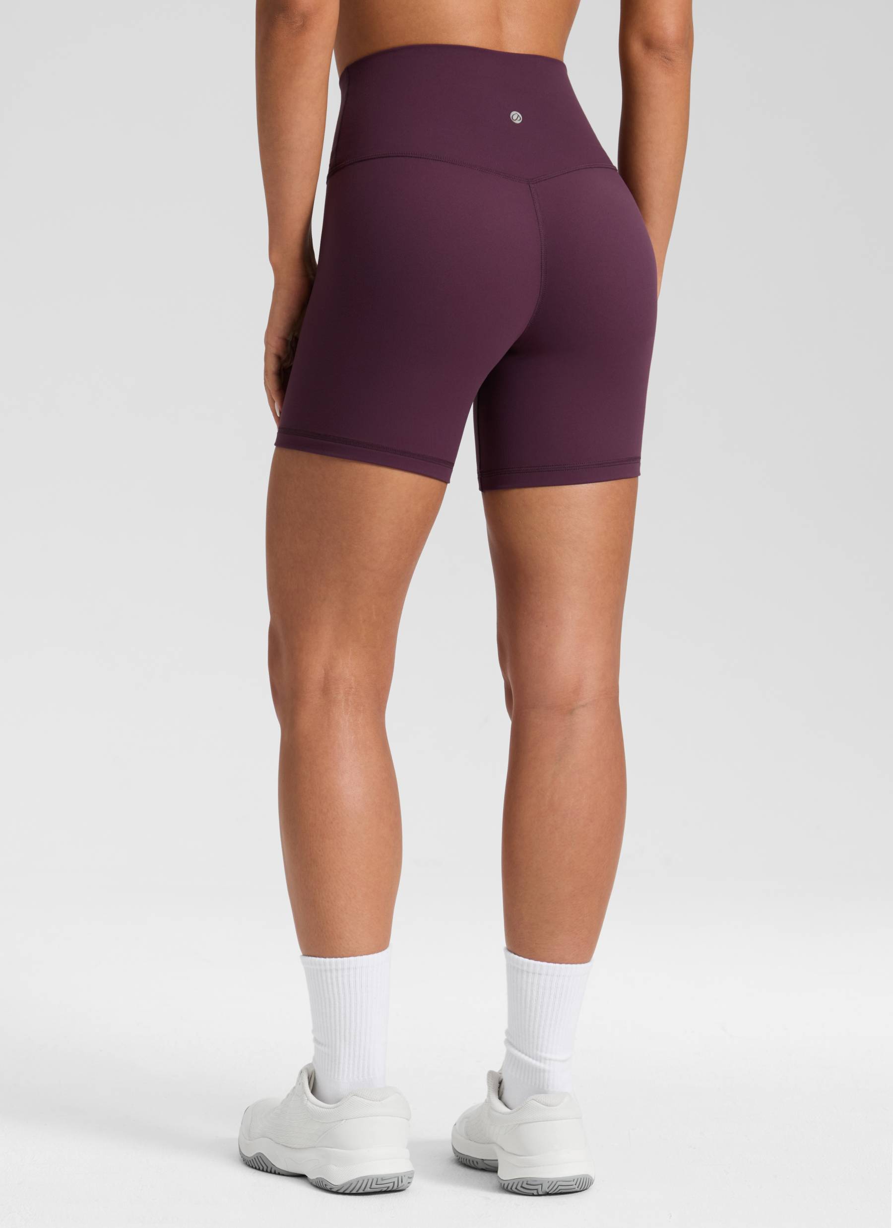 CRZ YOGA Dames High Rise Butterluxe V-Cross Waist Biker Shorts 13 cm Deep Purple