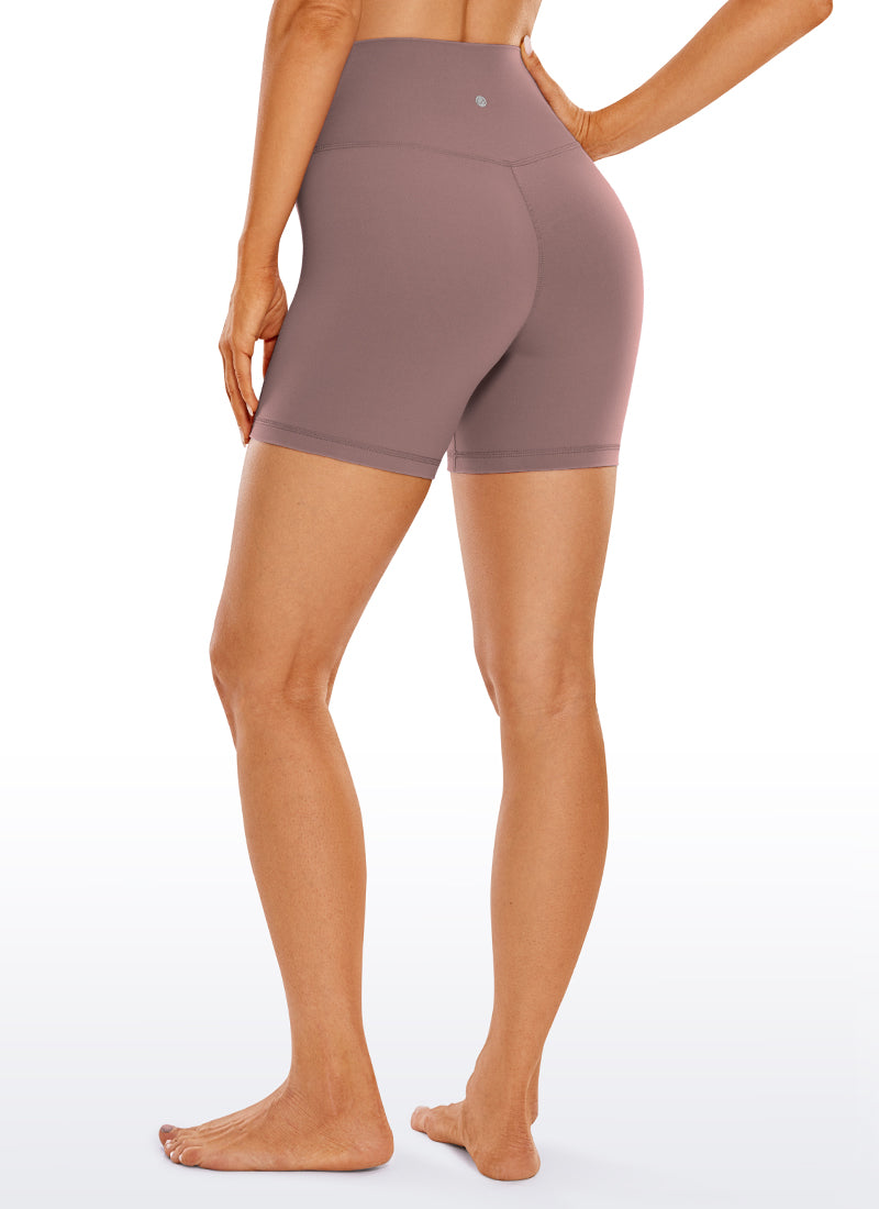CRZ YOGA Dames High Rise Butterluxe V-Cross Waist Biker Shorts 13 cm Mauve