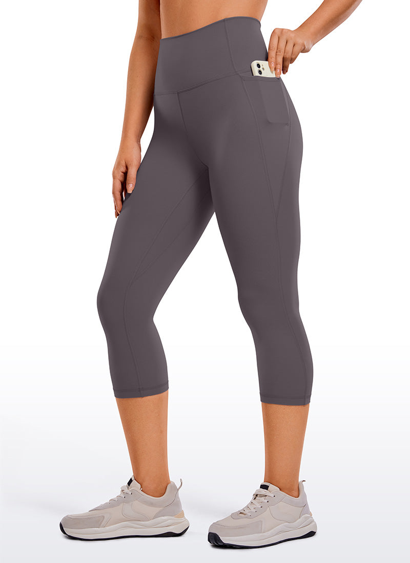 CRZ YOGA Dames Yoga High Rise Butterluxe Capri met Zakken 53 cm Tornado