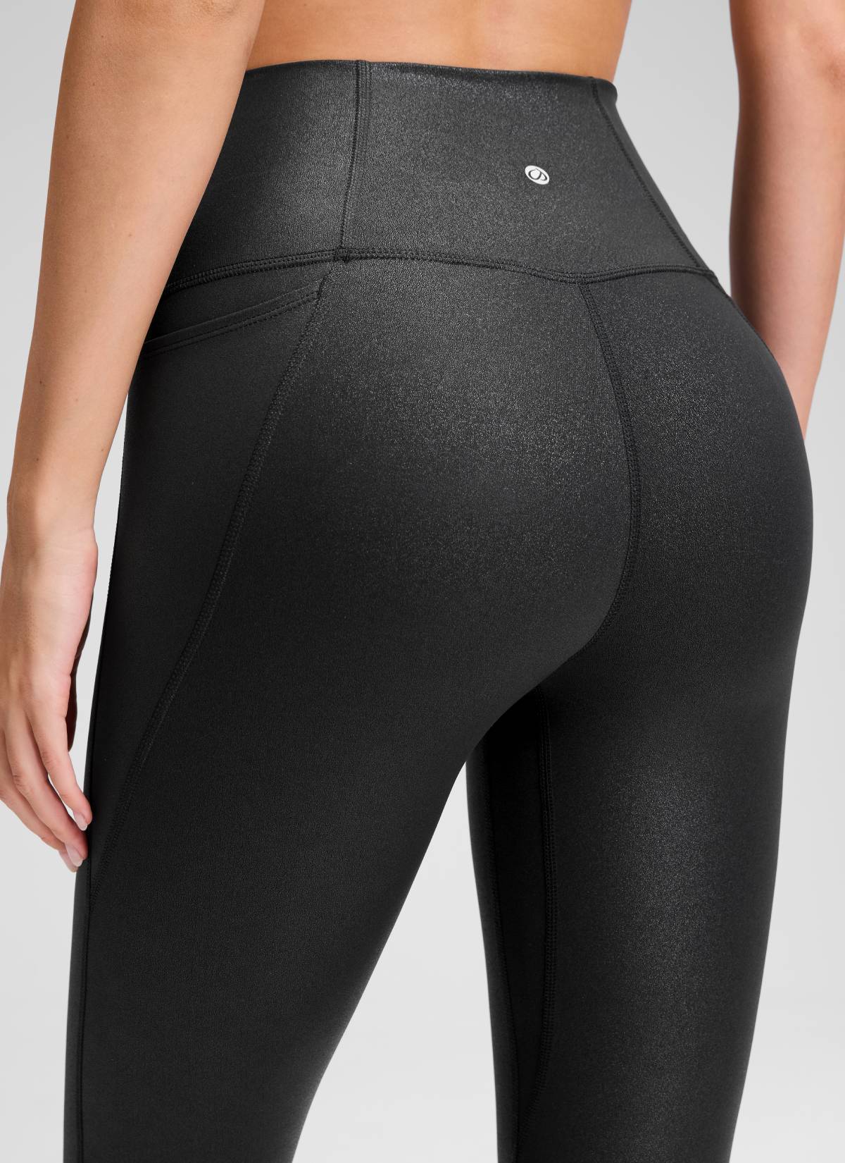 CRZ YOGA Dames Yoga High Rise Butterluxe Capri met Zakken 53 cm Black Classic Leather