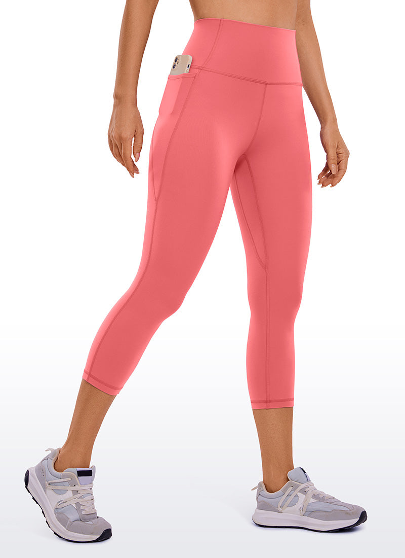 CRZ YOGA Dames Yoga High Rise Butterluxe Capri met Zakken 53 cm Raspberry Sorbet