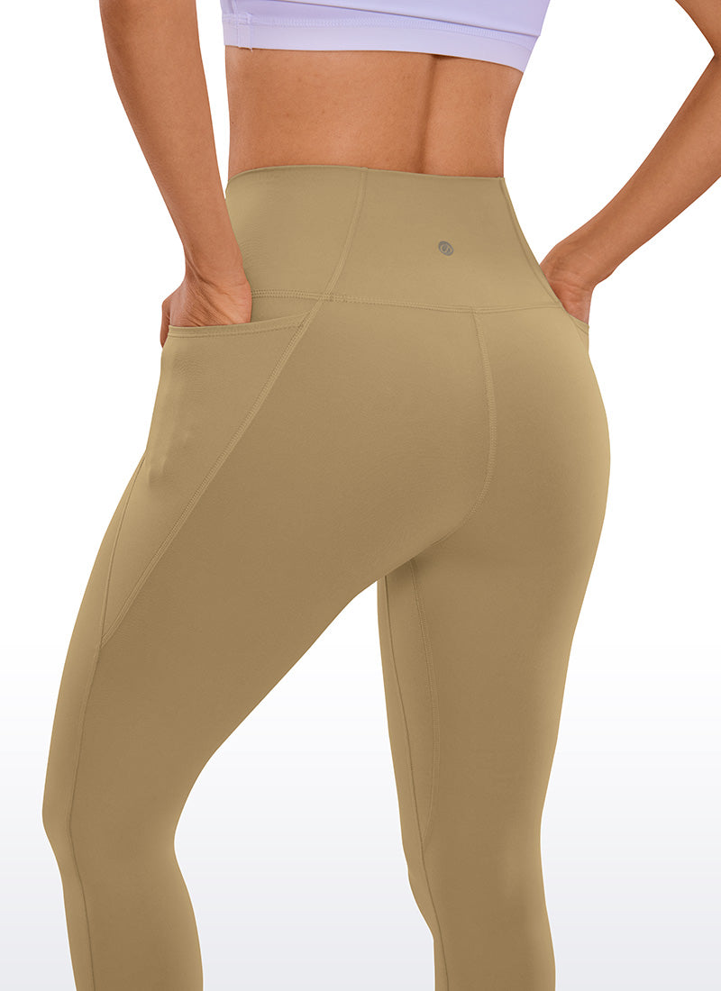 CRZ YOGA Women's Yoga High Rise Butterluxe Capri with Pockets 21'' Soul Brown @model_info:Deni