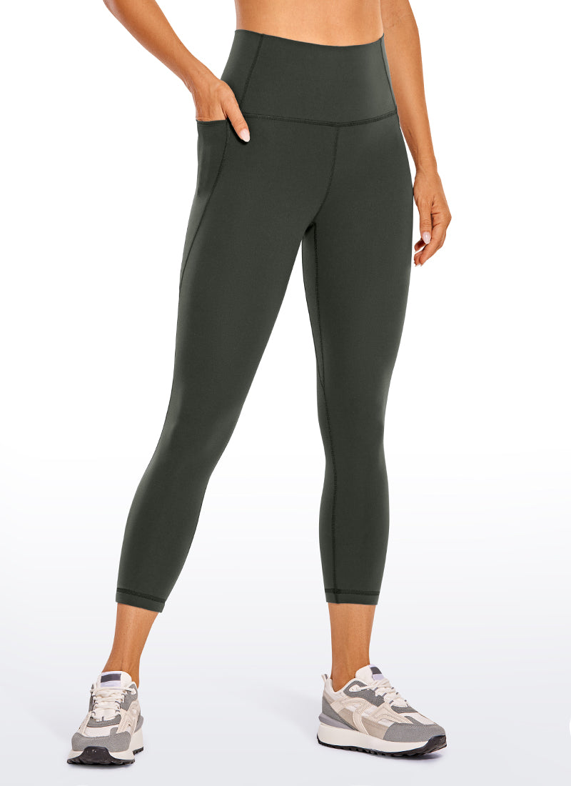 CRZ YOGA Dames Yoga High Rise Butterluxe Capri met Zakken 53 cm Grey Olive