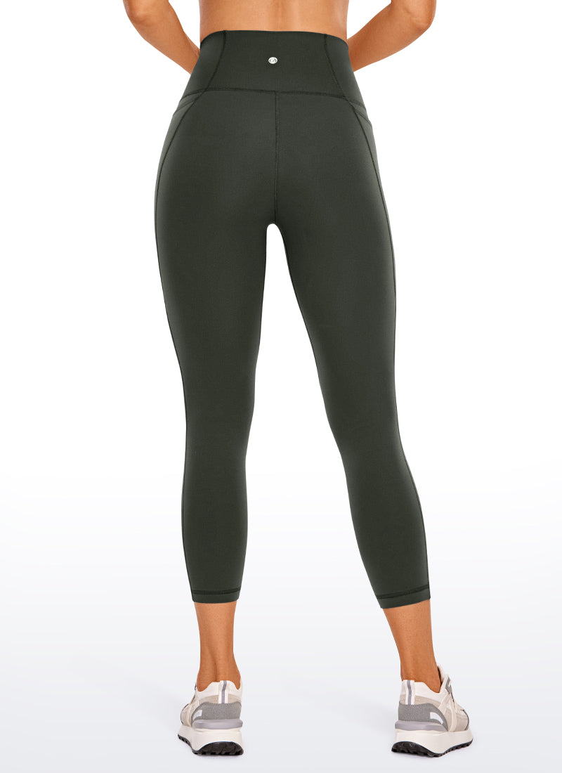 CRZ YOGA Dames Yoga High Rise Butterluxe Capri met Zakken 53 cm Grey Olive