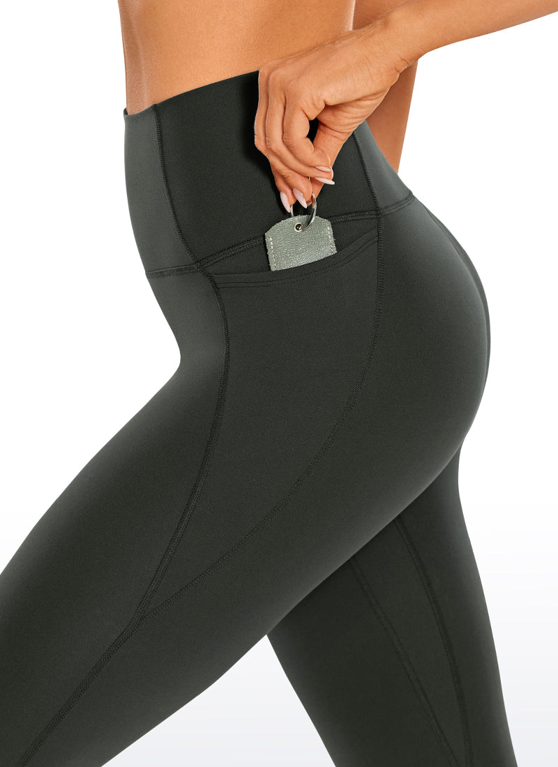 CRZ YOGA Dames Yoga High Rise Butterluxe Capri met Zakken 53 cm Grey Olive