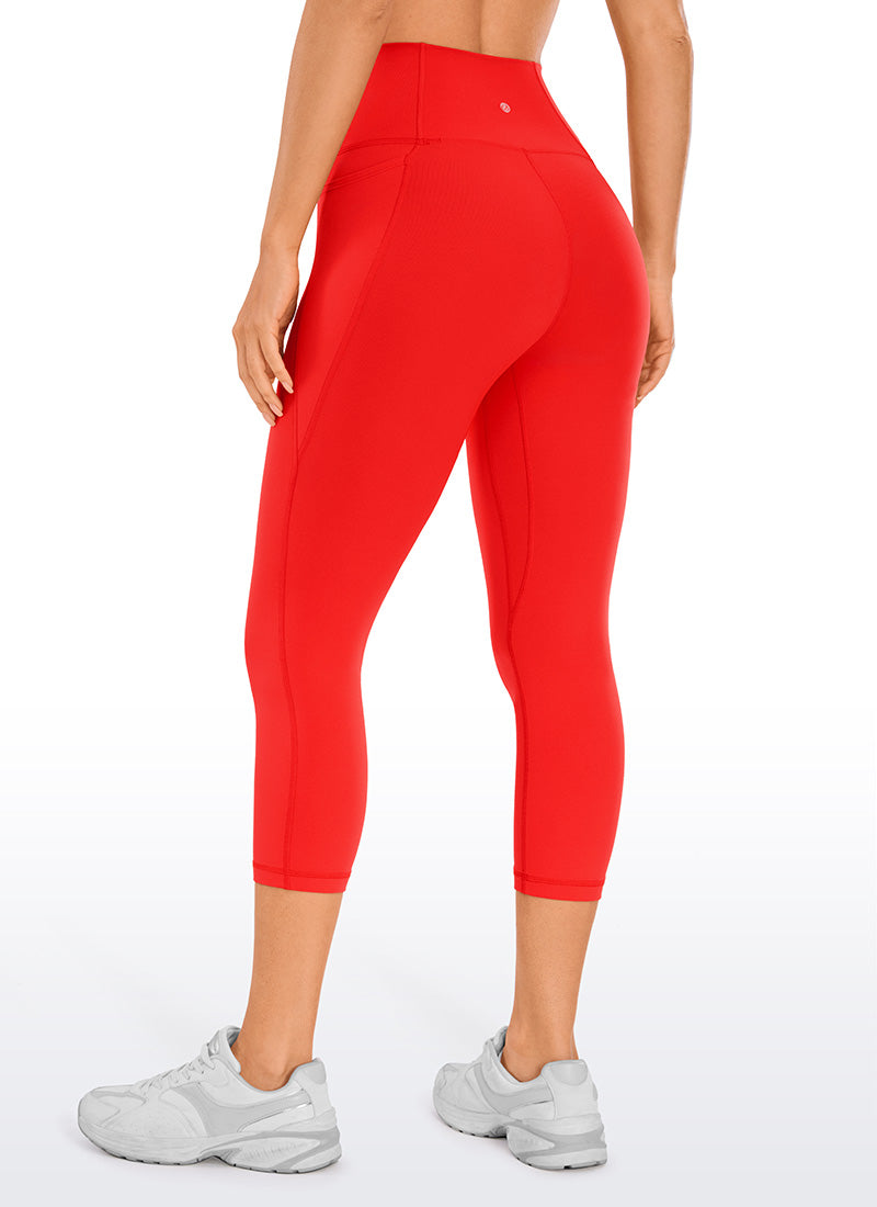 CRZ YOGA Dames Yoga High Rise Butterluxe Capri met Zakken 53 cm Dark Red