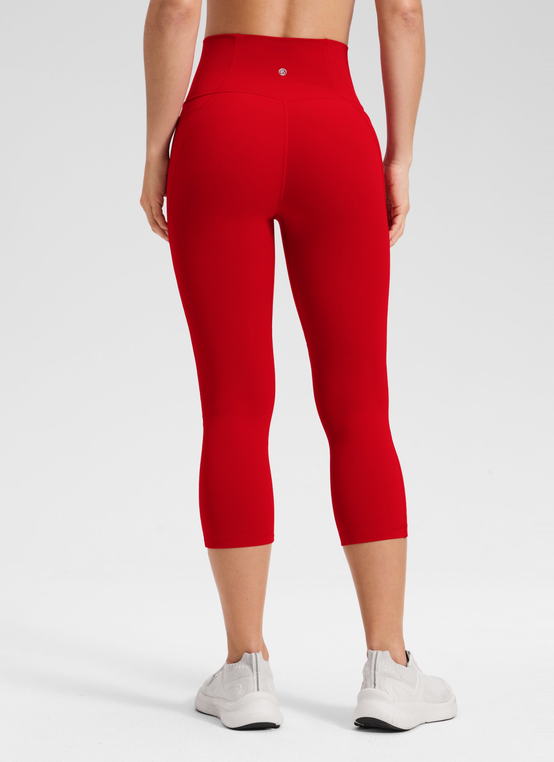 CRZ YOGA Dames Yoga High Rise Butterluxe Capri met Zakken 53 cm Red Chili