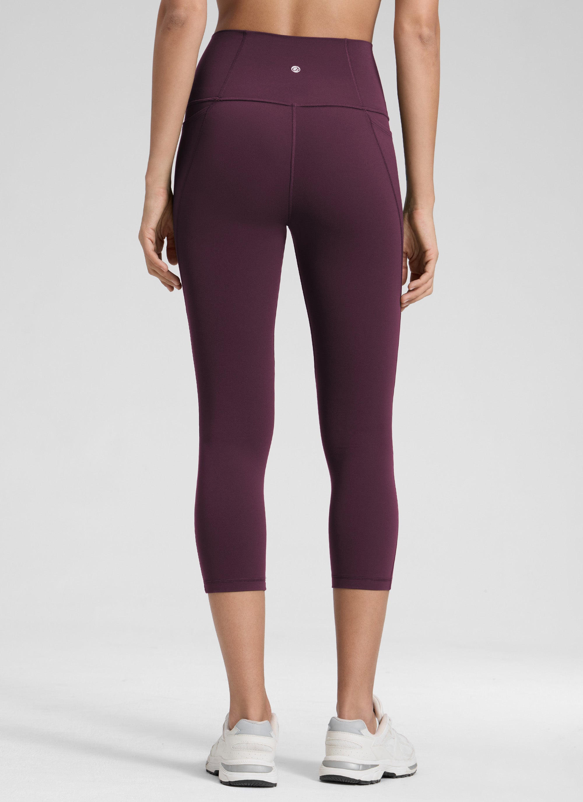 CRZ YOGA Women's Yoga High Rise Butterluxe Capri with Pockets 21'' Deep Purple @model_info:Jenna