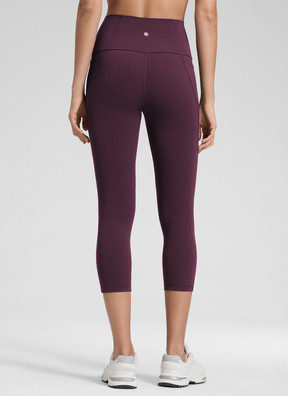 CRZ YOGA Women's Yoga High Rise Butterluxe Capri with Pockets 21'' Deep Purple @model_info:Jenna
