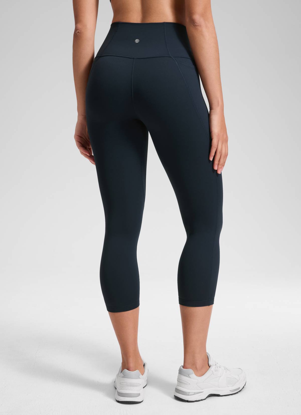 CRZ YOGA Women's Yoga High Rise Butterluxe Capri with Pockets 21'' True Navy @model_info:Fiona