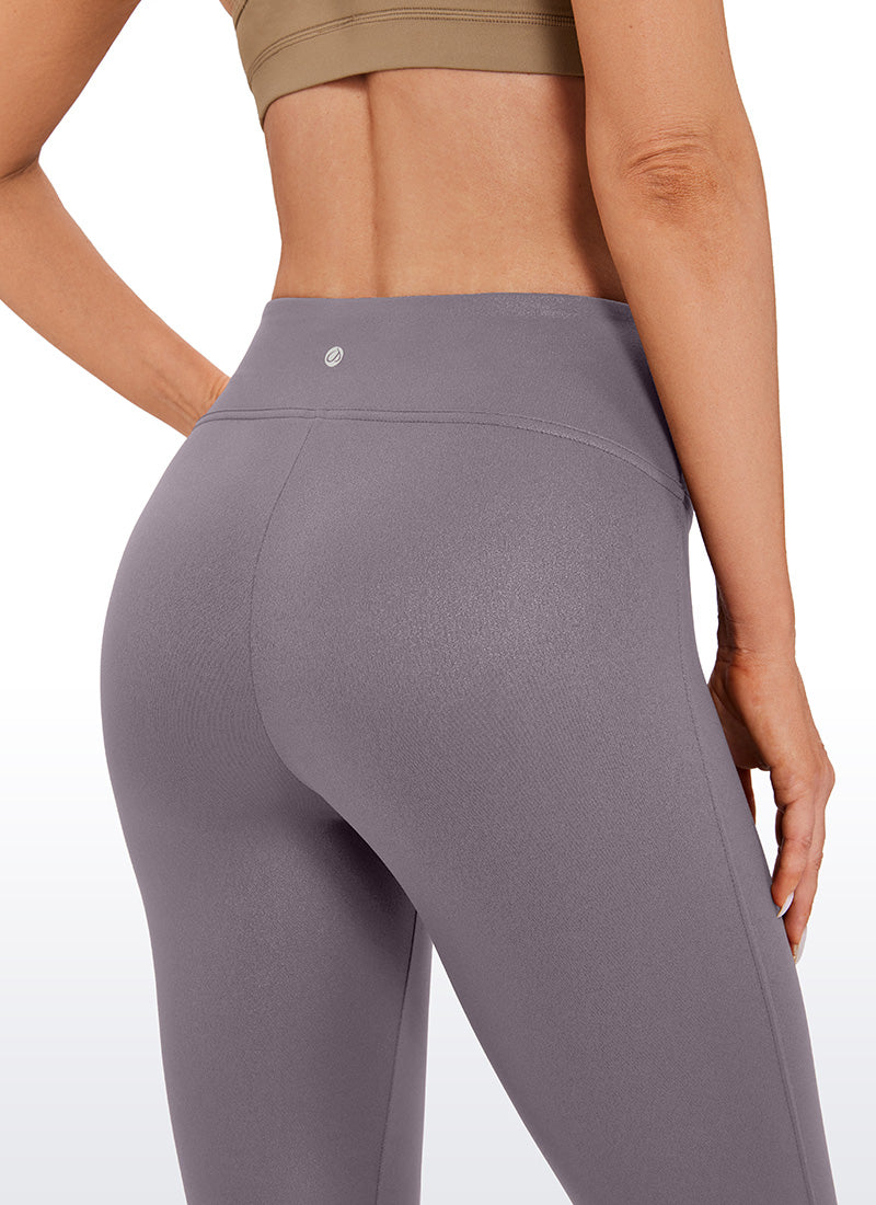 CRZ YOGA – damskie legginsy z matowej sztucznej skóry Butterluxe bez przedniego szwu, długość 26,5'' – kolor Tornado Grey, klasyczny wzór