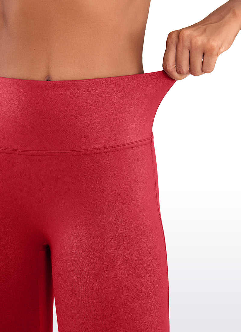 CRZ YOGA – damskie legginsy z matowej sztucznej skóry Butterluxe bez przedniego szwu, długość 26,5”, kolor rubinowo-czerwony, klasyczny wzór