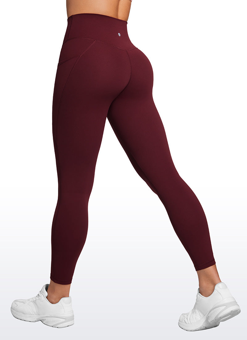 CRZ YOGA Butterluxe Dames Legging met Overwikkelde Taille en Zakken 64 cm