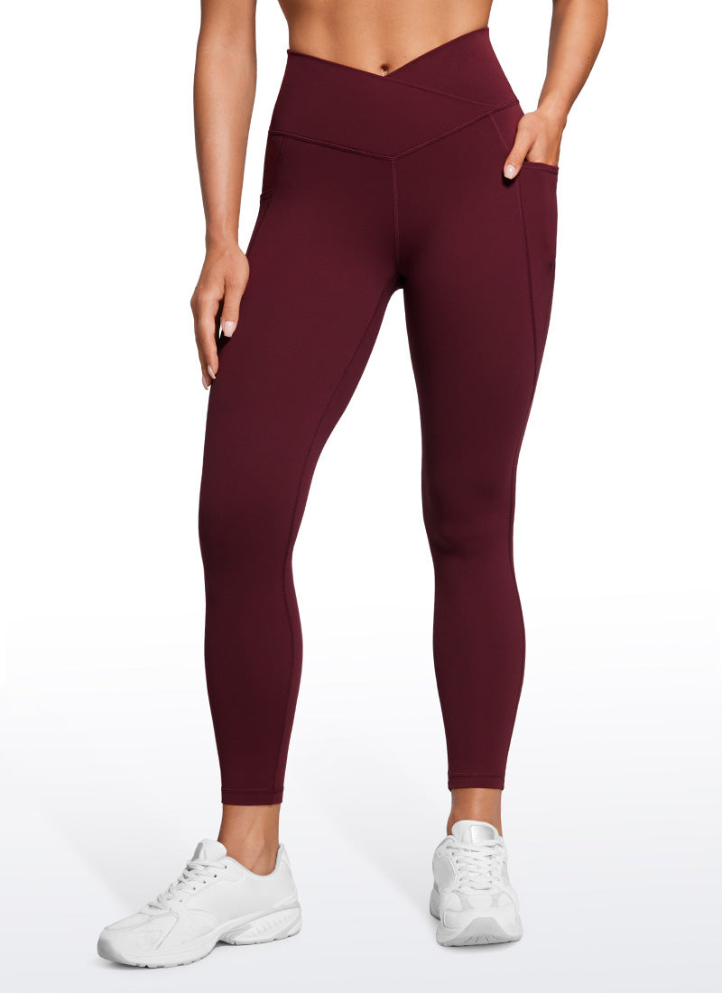 CRZ YOGA Butterluxe Dames Legging met Overwikkelde Taille en Zakken 64 cm