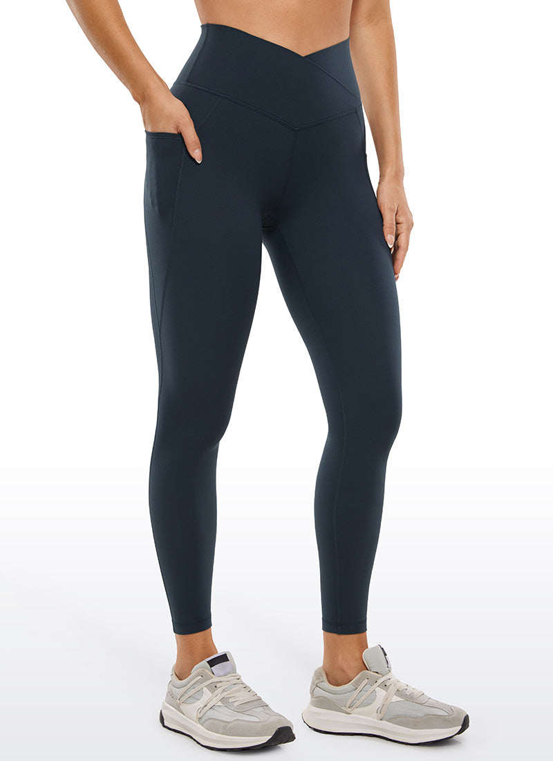 CRZ YOGA Butterluxe Dames Legging met Overwikkelde Taille en Zakken 64 cm