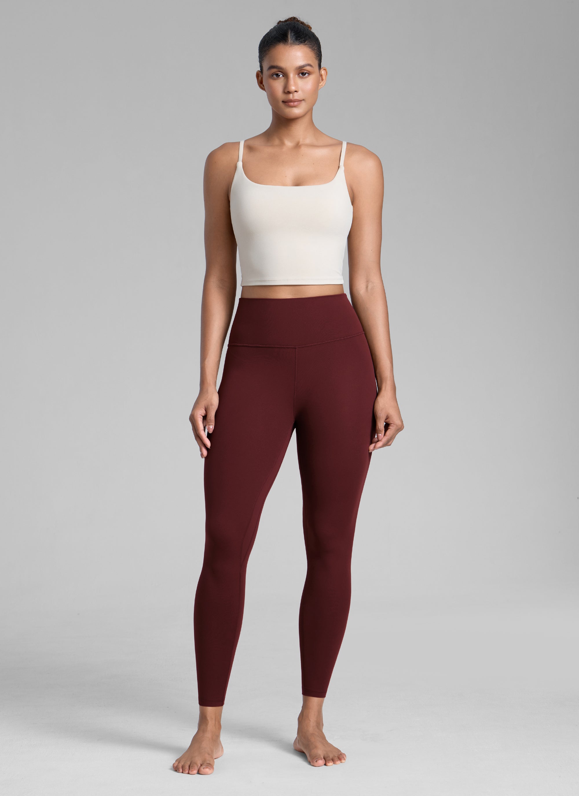 CRZ YOGA Дамски спортен клин за йога с висока талия Butterlift 64 см Red Merlot