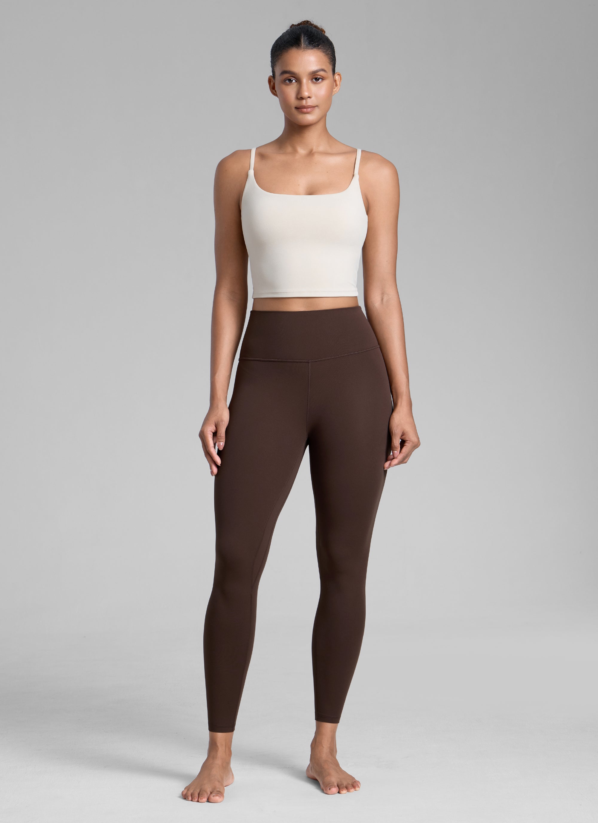 CRZ YOGA Дамски спортен клин за йога с висока талия Butterlift 64 см Hot Fudge Brown
