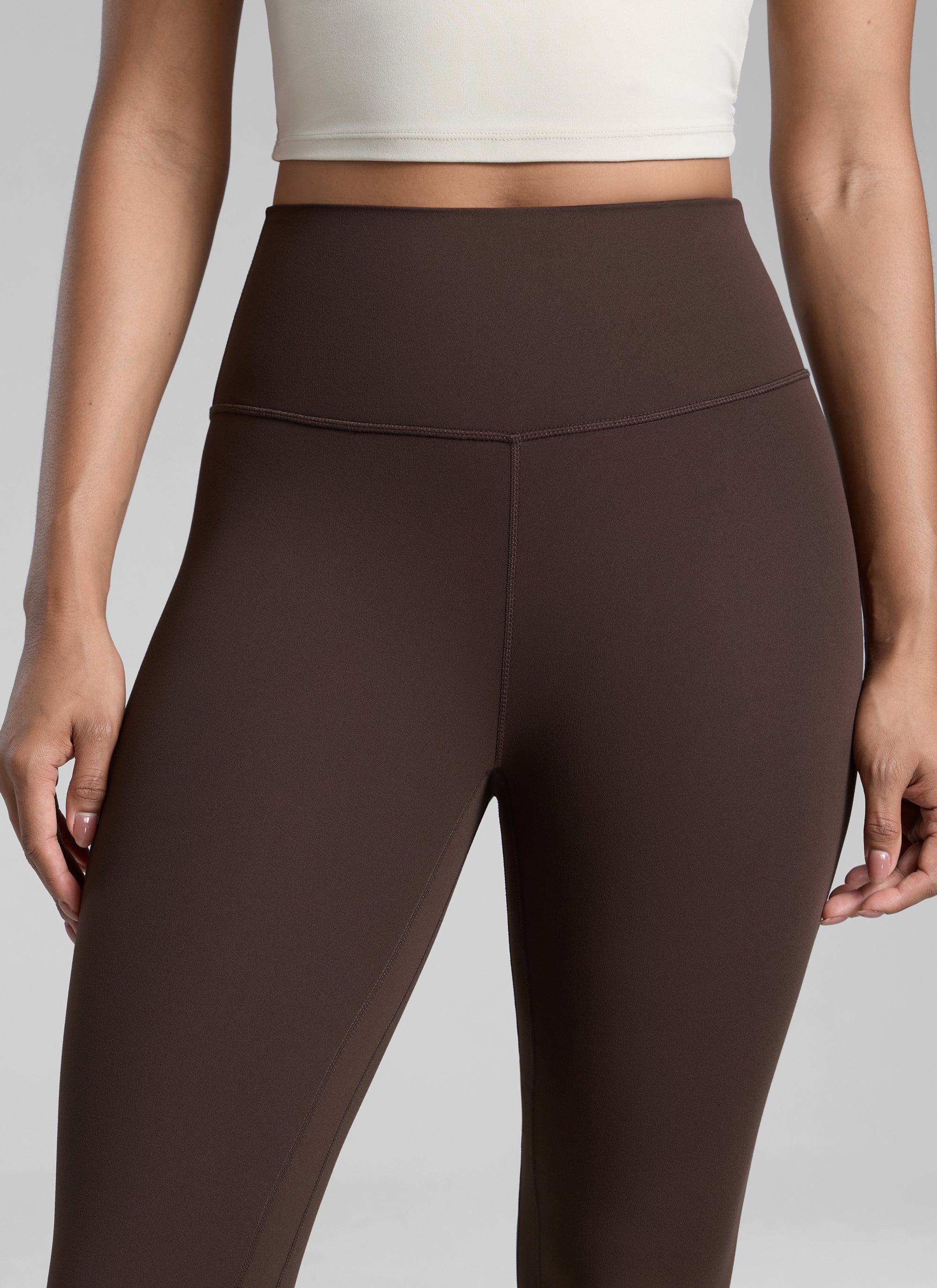 CRZ YOGA Дамски спортен клин за йога с висока талия Butterlift 64 см Hot Fudge Brown