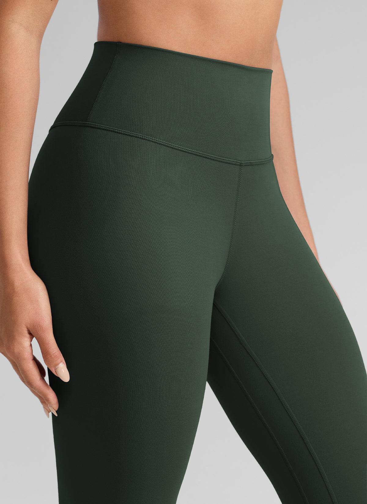 CRZ YOGA Träningsleggings med hög midja och Butterlift för dam, 64 cm, Legend Green @model_info:D