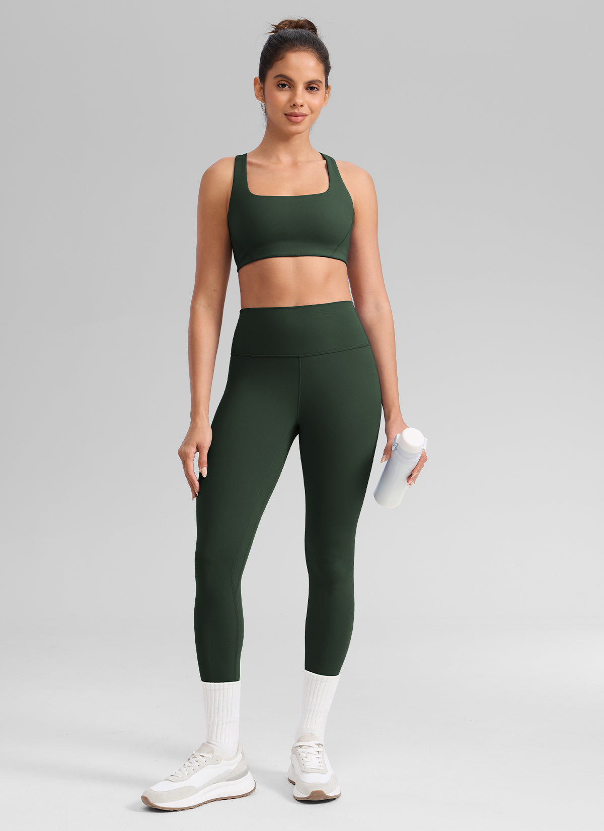 CRZ YOGA Дамски спортни клин за йога с висока талия Butterlift 64 cm Legend Green