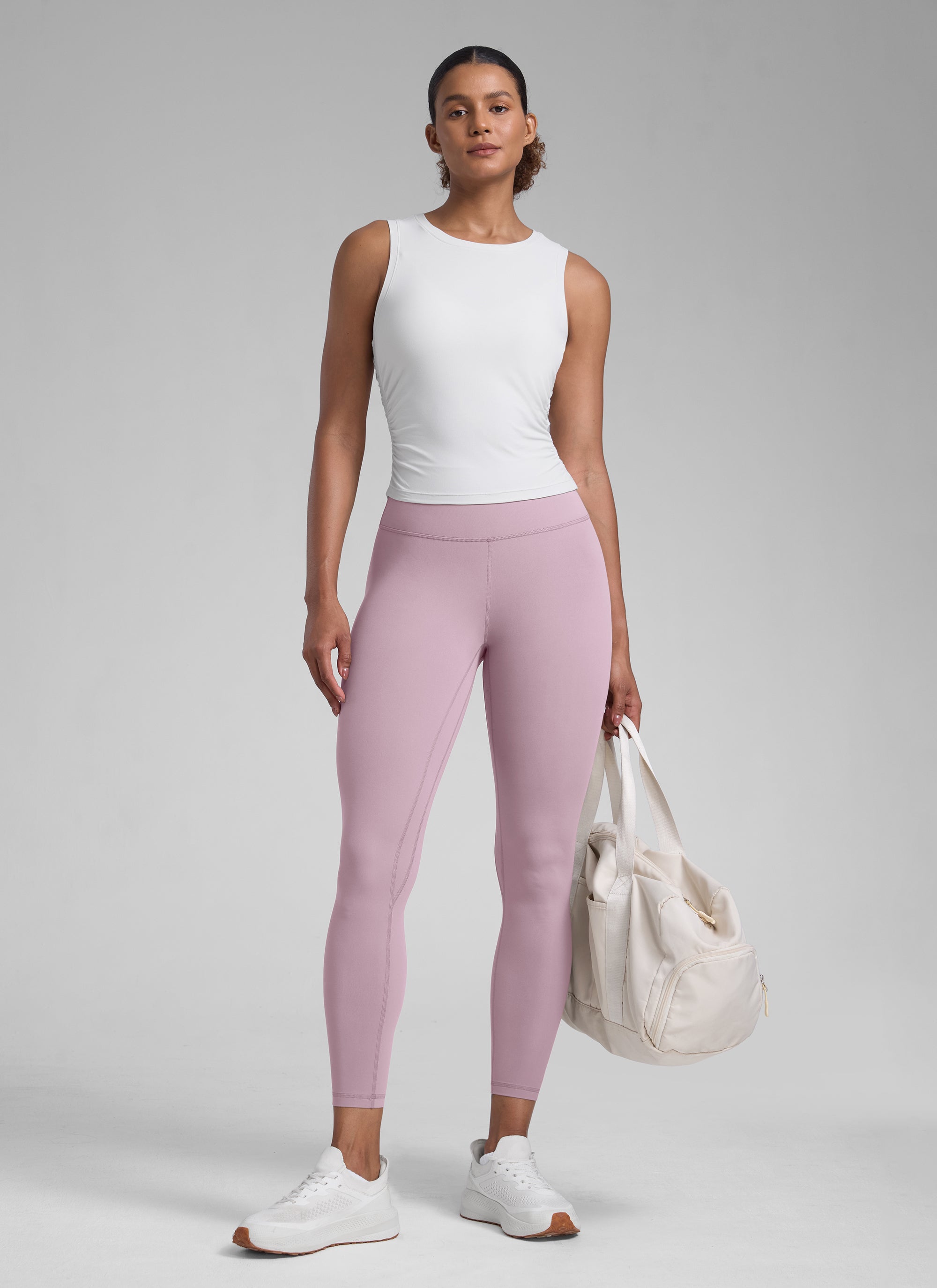 CRZ YOGA Leggings da Yoga da Donna da Allenamento a Vita Alta Butterlift 64 cm Pink Lilac