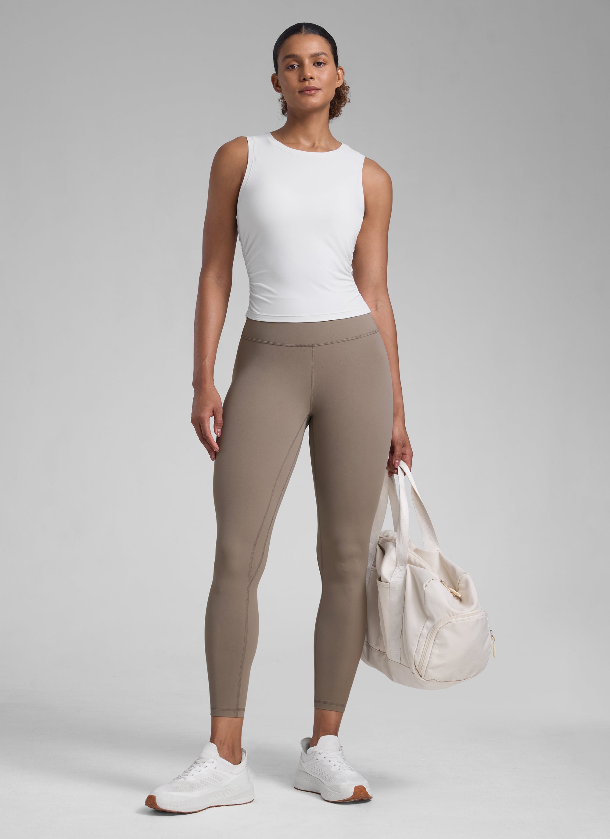 CRZ YOGA Leggings da Yoga da Donna Butterlift a Vita Alta per Allenamento 64 cm Latte Cremoso