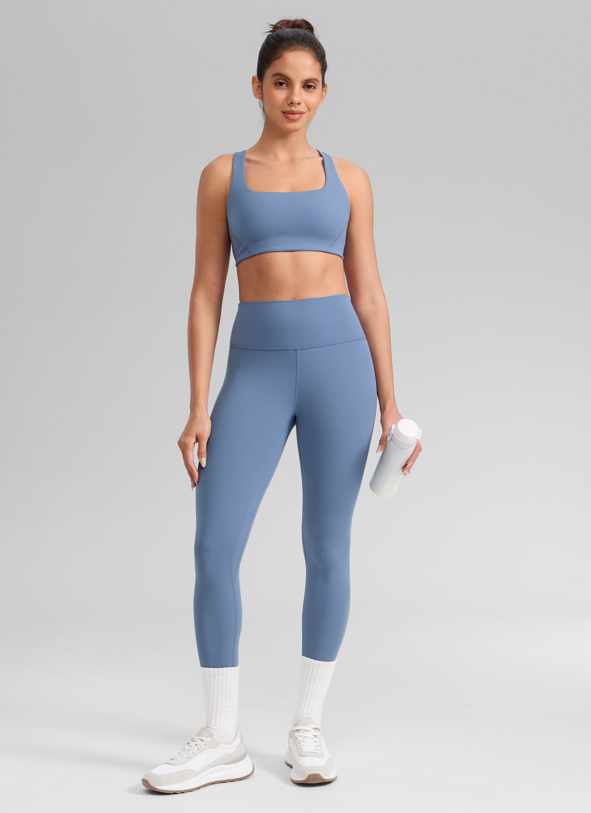 CRZ YOGA Дамски спортни клин за йога с висока талия Butterlift 64 cm Washed Denim