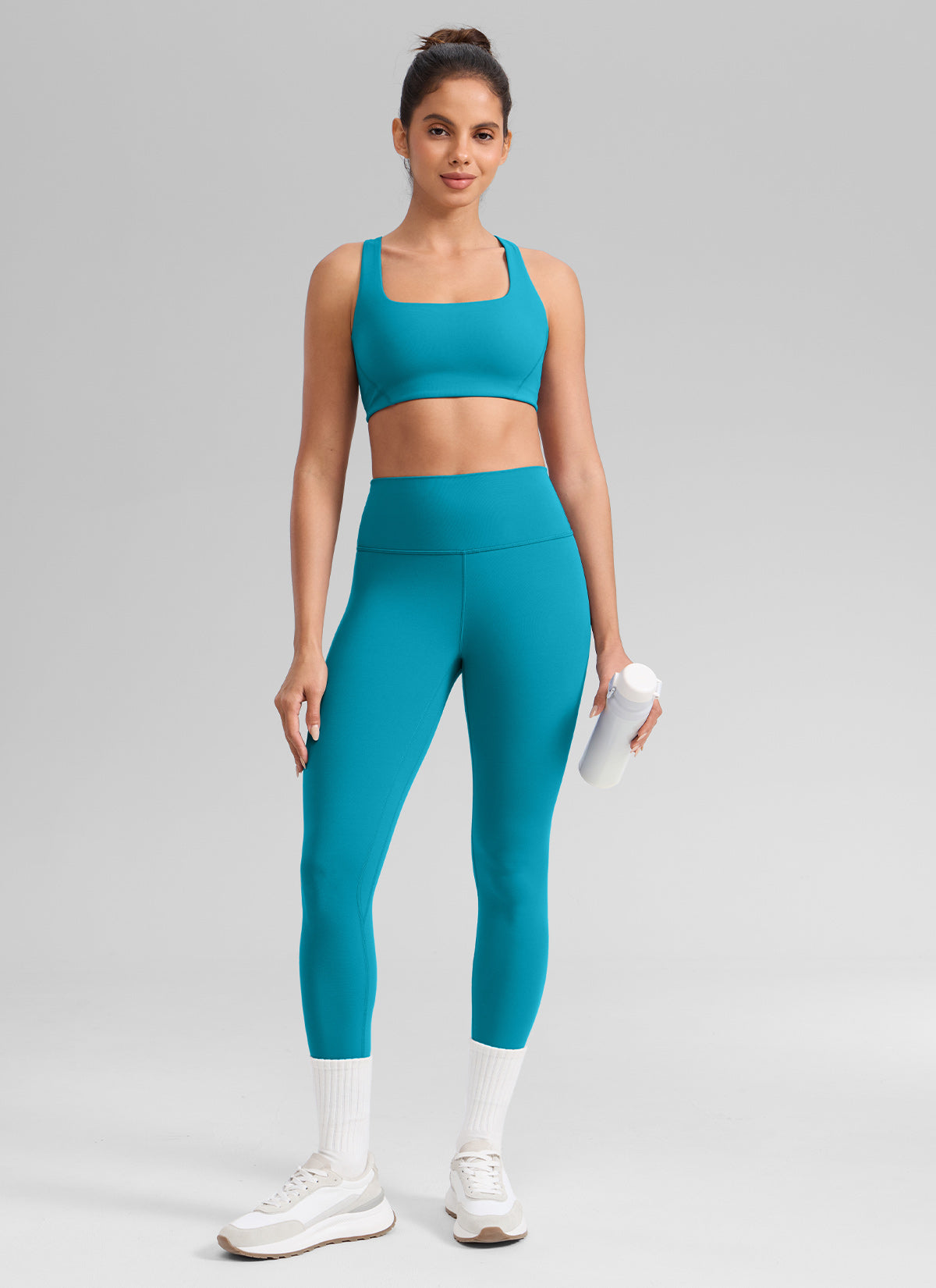 CRZ YOGA Leggings da Yoga da Donna da Allenamento a Vita Alta Butterlift 64 cm Hawaiian Blue