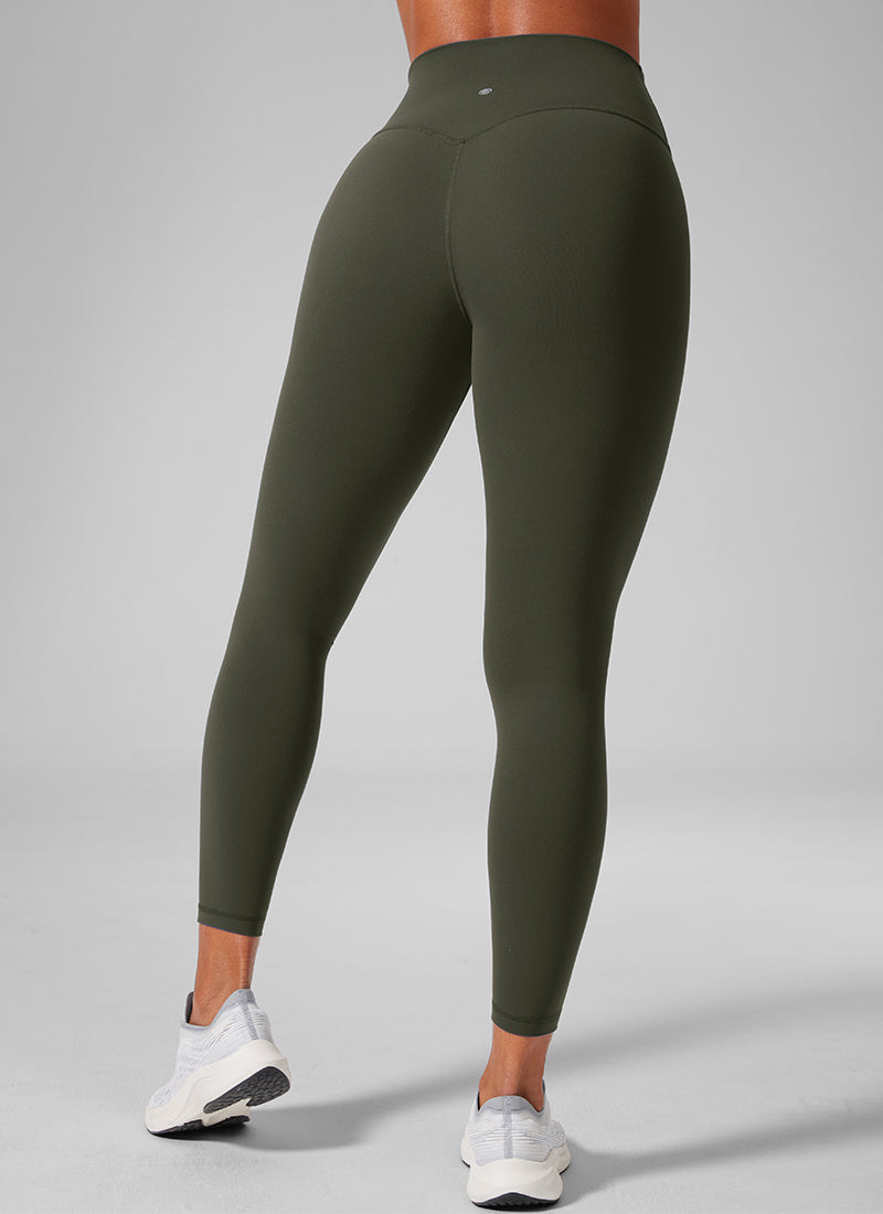 CRZ YOGA Дамски спортен клин за йога с висока талия Butterlift 64 см Olive Green