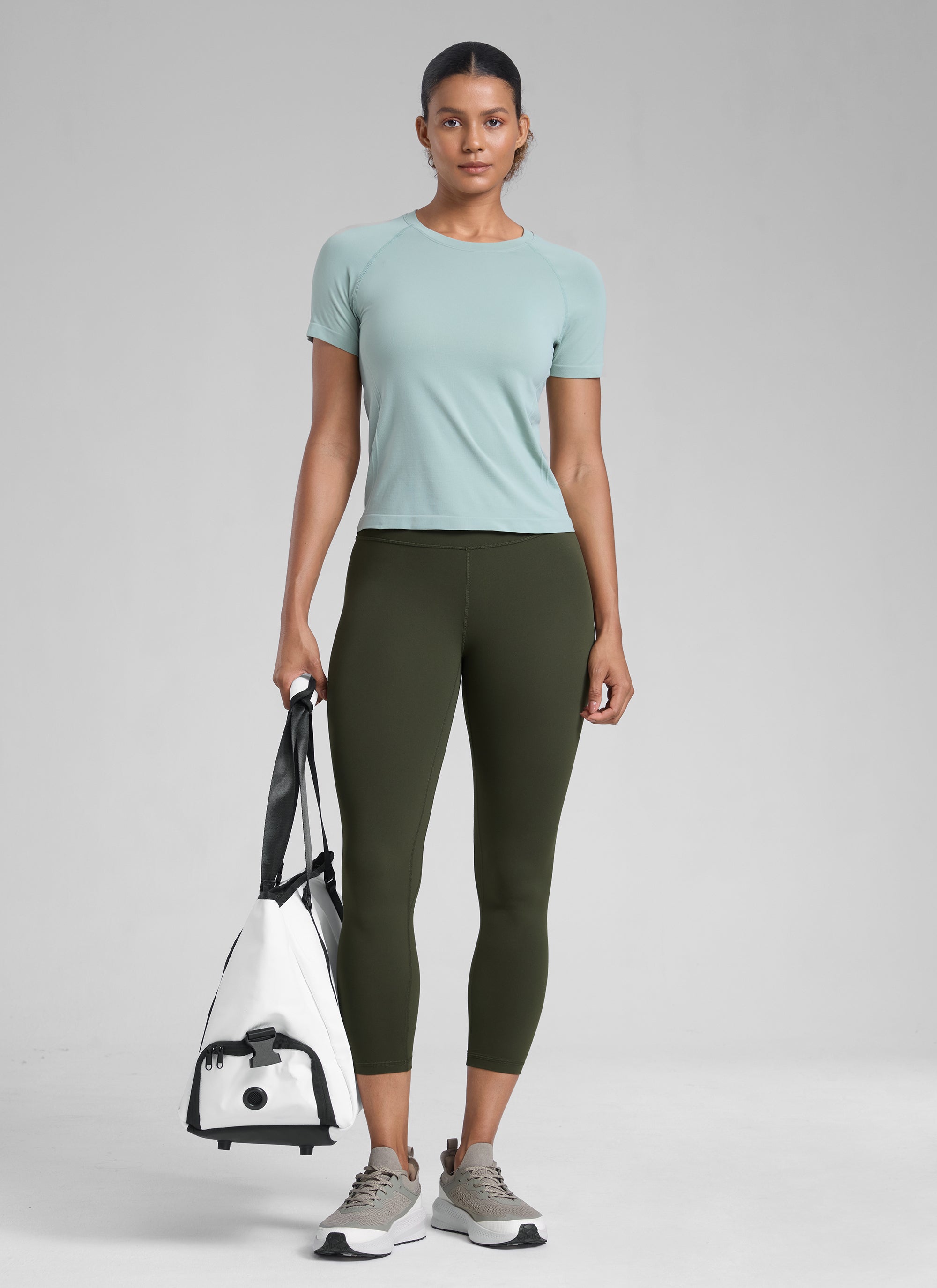 CRZ YOGA Dame Capris Treningsleggings med høy midje 23