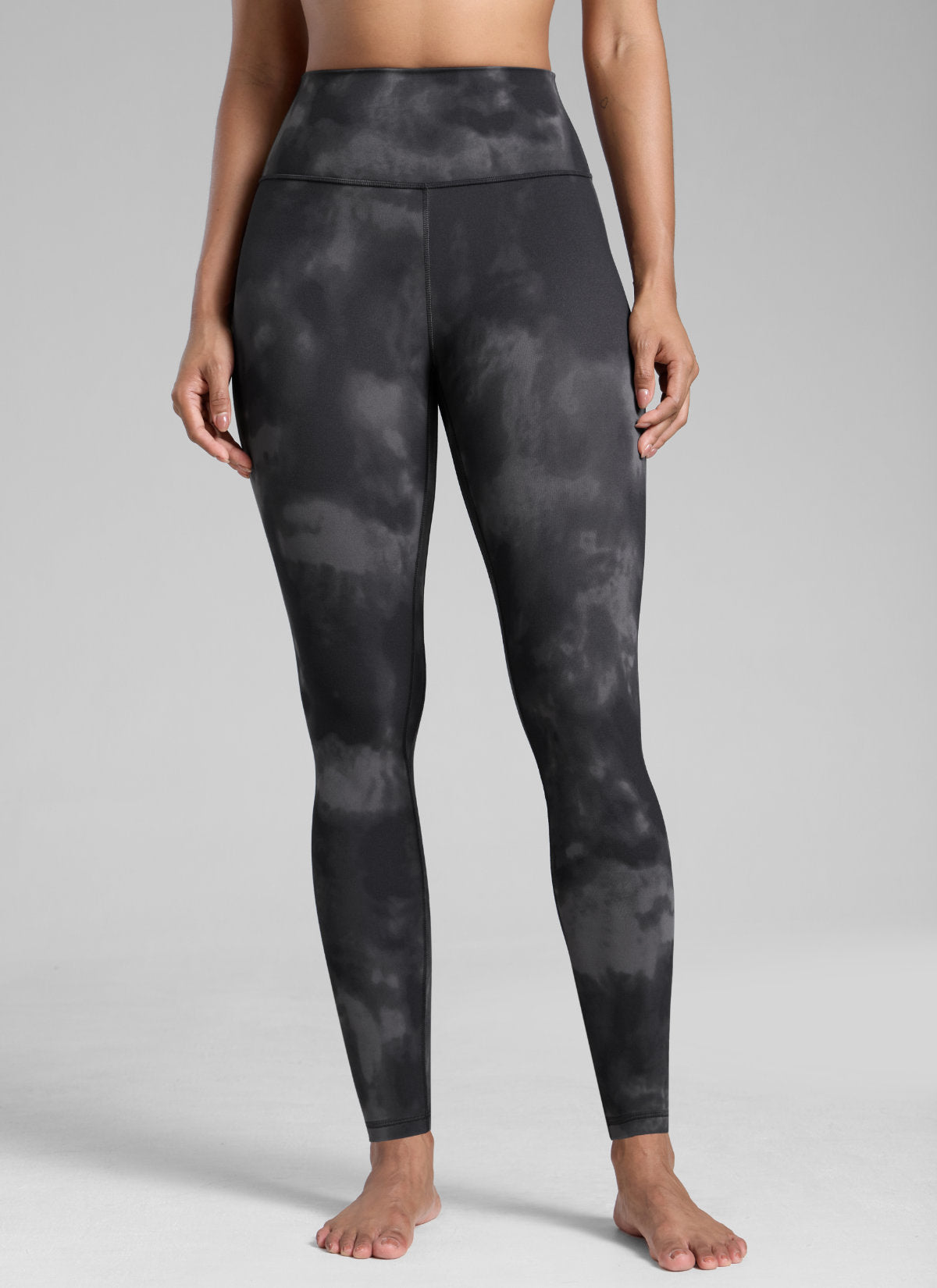 CRZ YOGA Leggings Butterlift da allenamento da donna a vita alta Butterlift , 28'' grigi con motivi floreali tie-dye