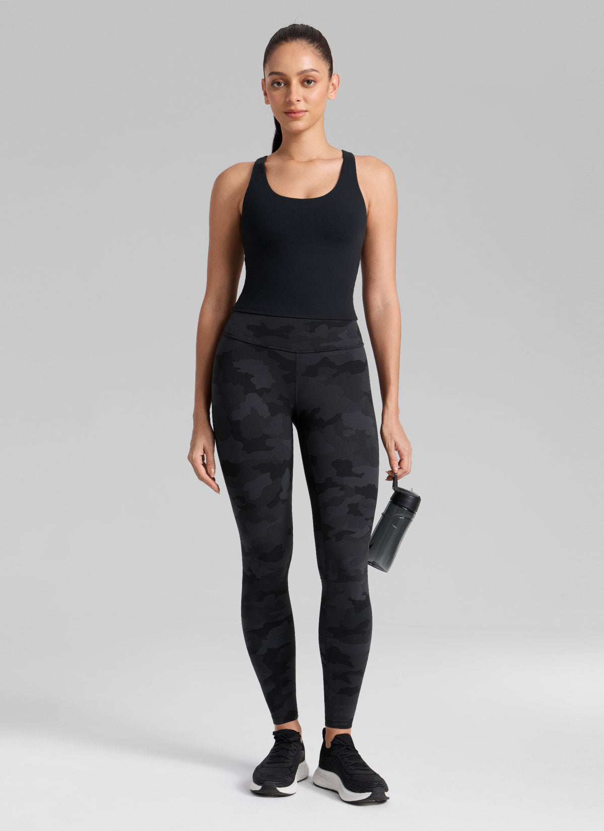 CRZ YOGA Women's Workout High Rise Butterlift Yoga Leggings 28'' Dark Grey Camouflage 2