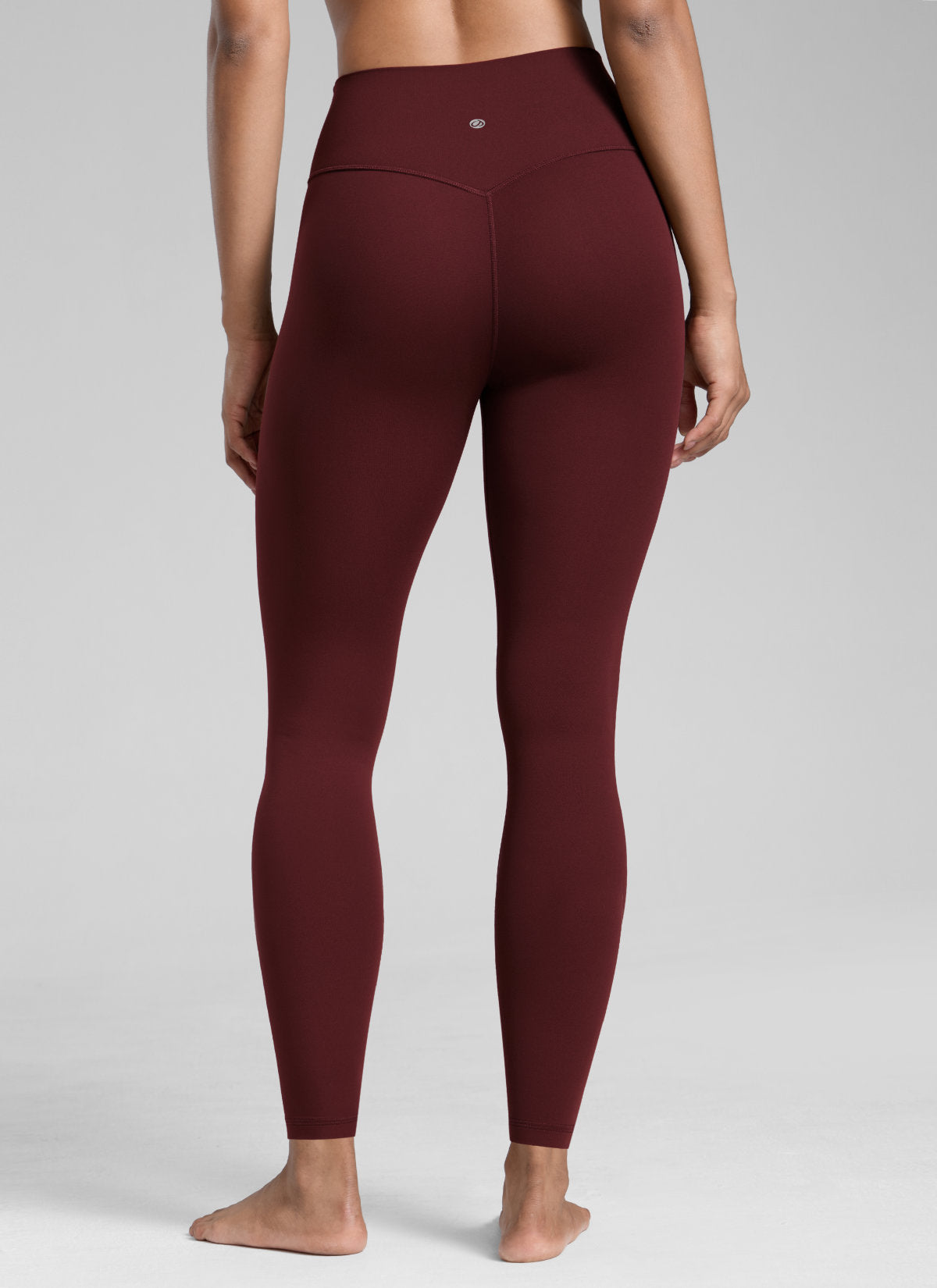 CRZ YOGA Träningsleggings med hög midja och Butterlift för damer 71 cm Red Merlot @model_info:Barbara