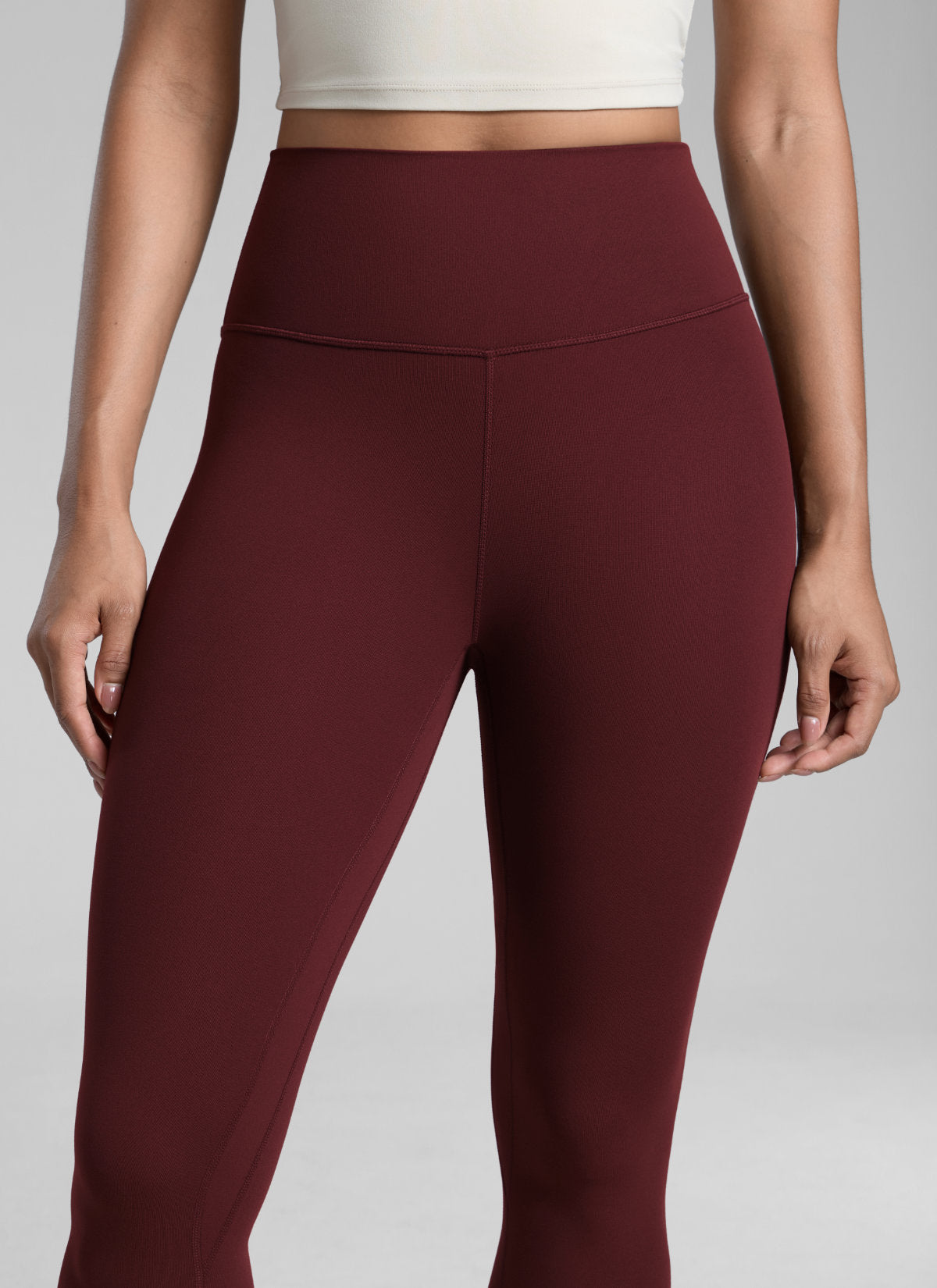CRZ YOGA Träningsleggings med hög midja och Butterlift för damer 71 cm Red Merlot @model_info:Barbara