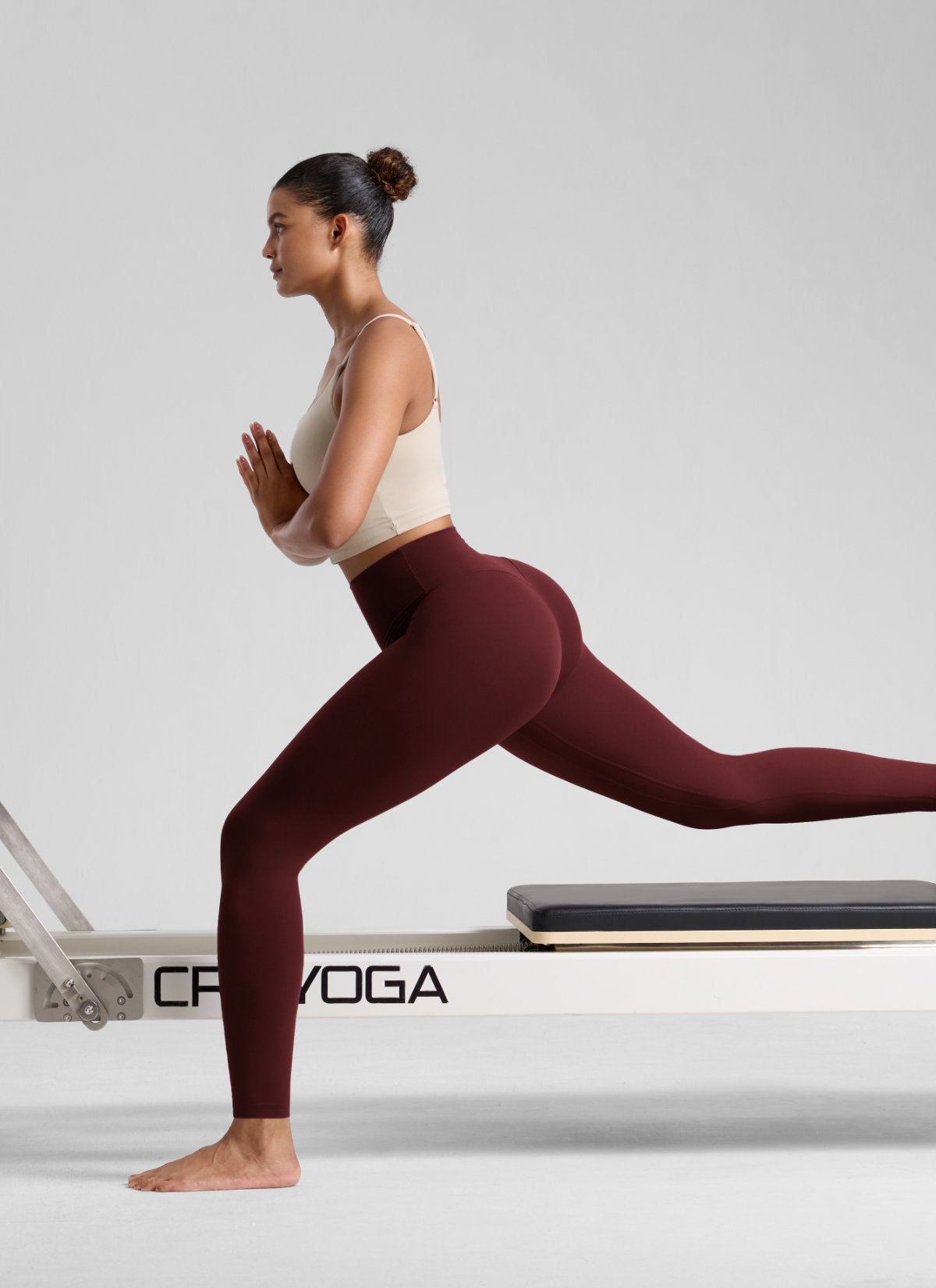 CRZ YOGA Träningsleggings med hög midja och Butterlift för damer 71 cm Red Merlot @model_info:Barbara