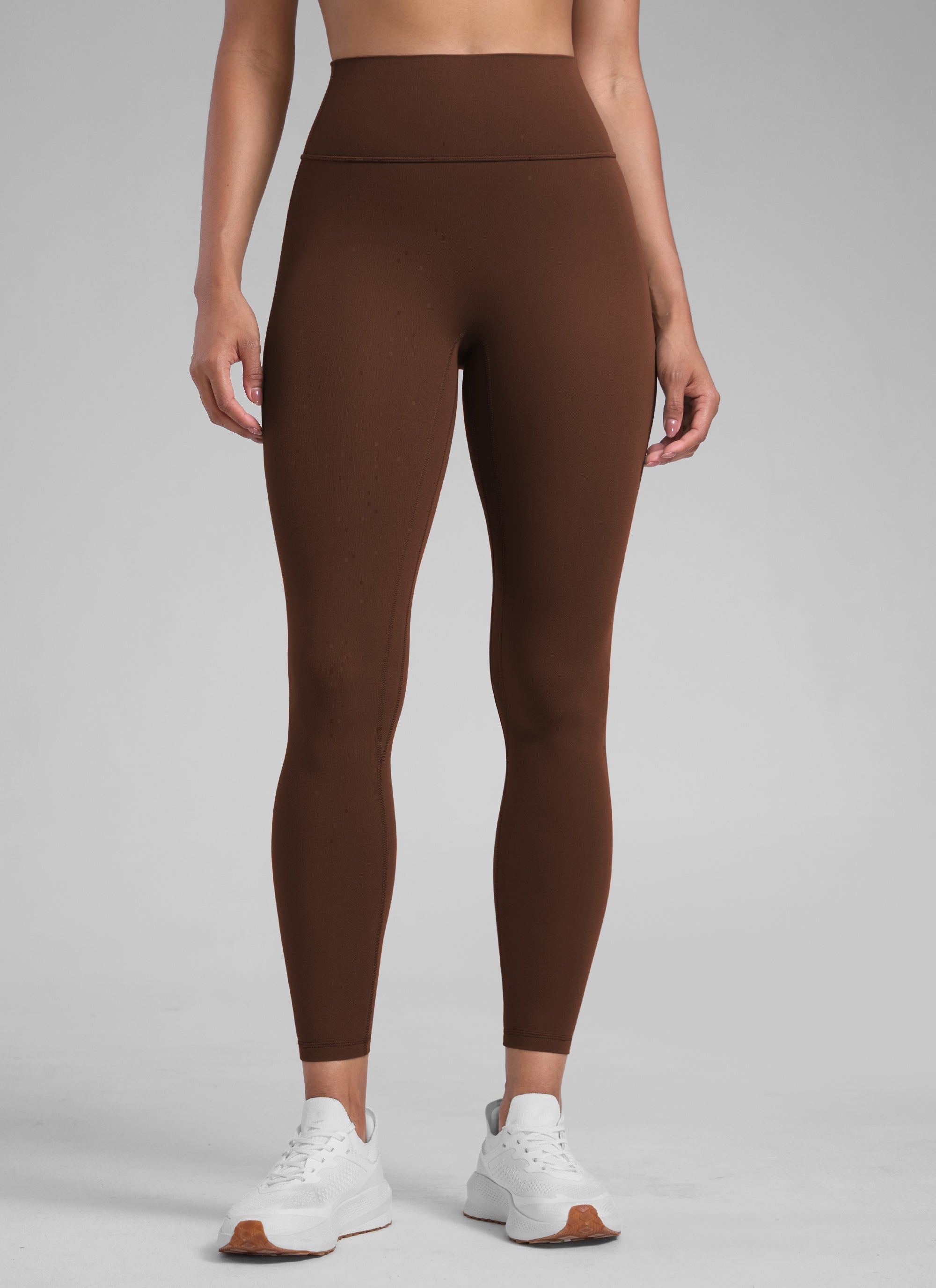 CRZ YOGA Leggings da donna “ Butterlift ” a vita alta con effetto “scrunch butt” e senza cucitura frontale, colore marrone lava @model_info:B