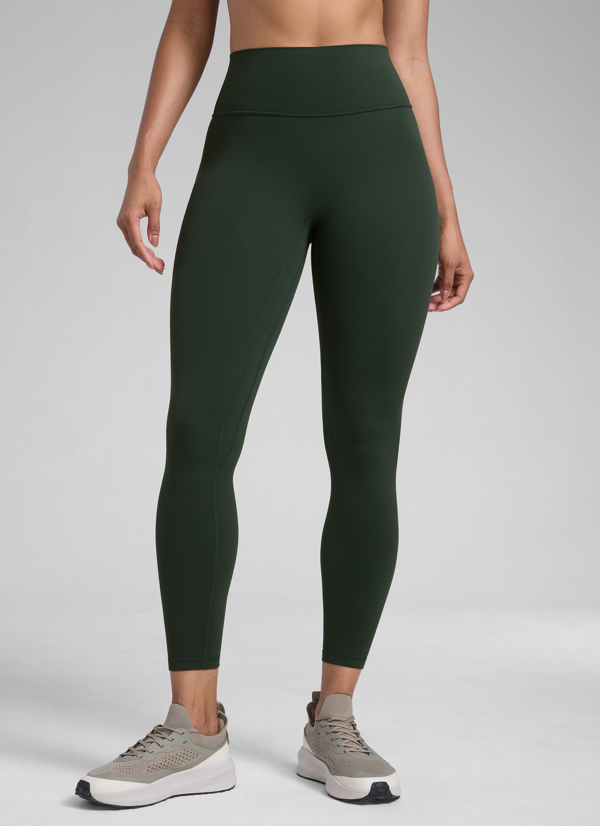 CRZ YOGA Дамски клин с висока талия Butterlift Scrunch Butt Legging без преден шев Legend Green
