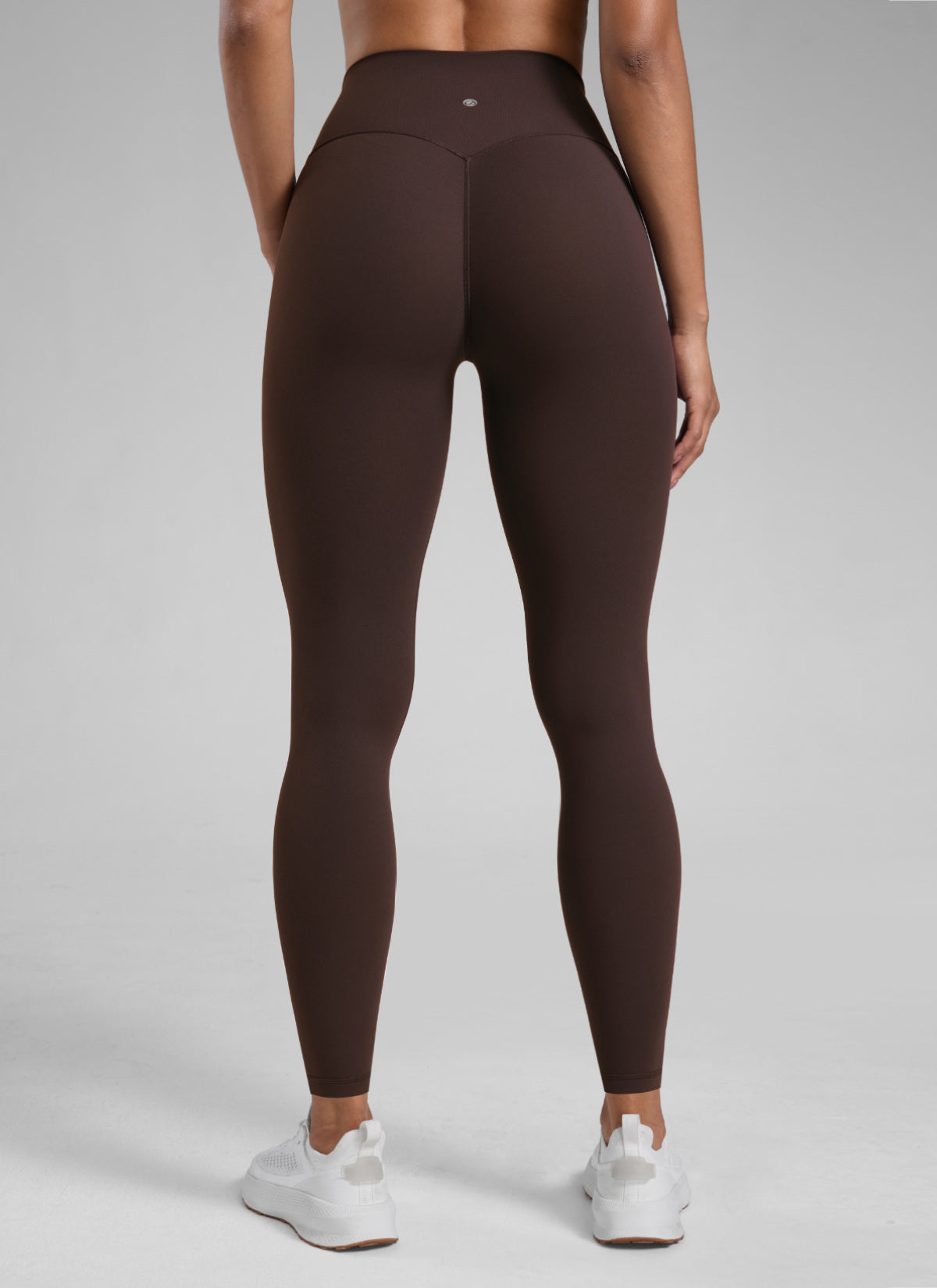 CRZ YOGA Träningsleggings Secretsculpt™ utan söm fram för dam 71 cm, varm chokladbrun (Hot Fudge Brown) @model_info:Barbara