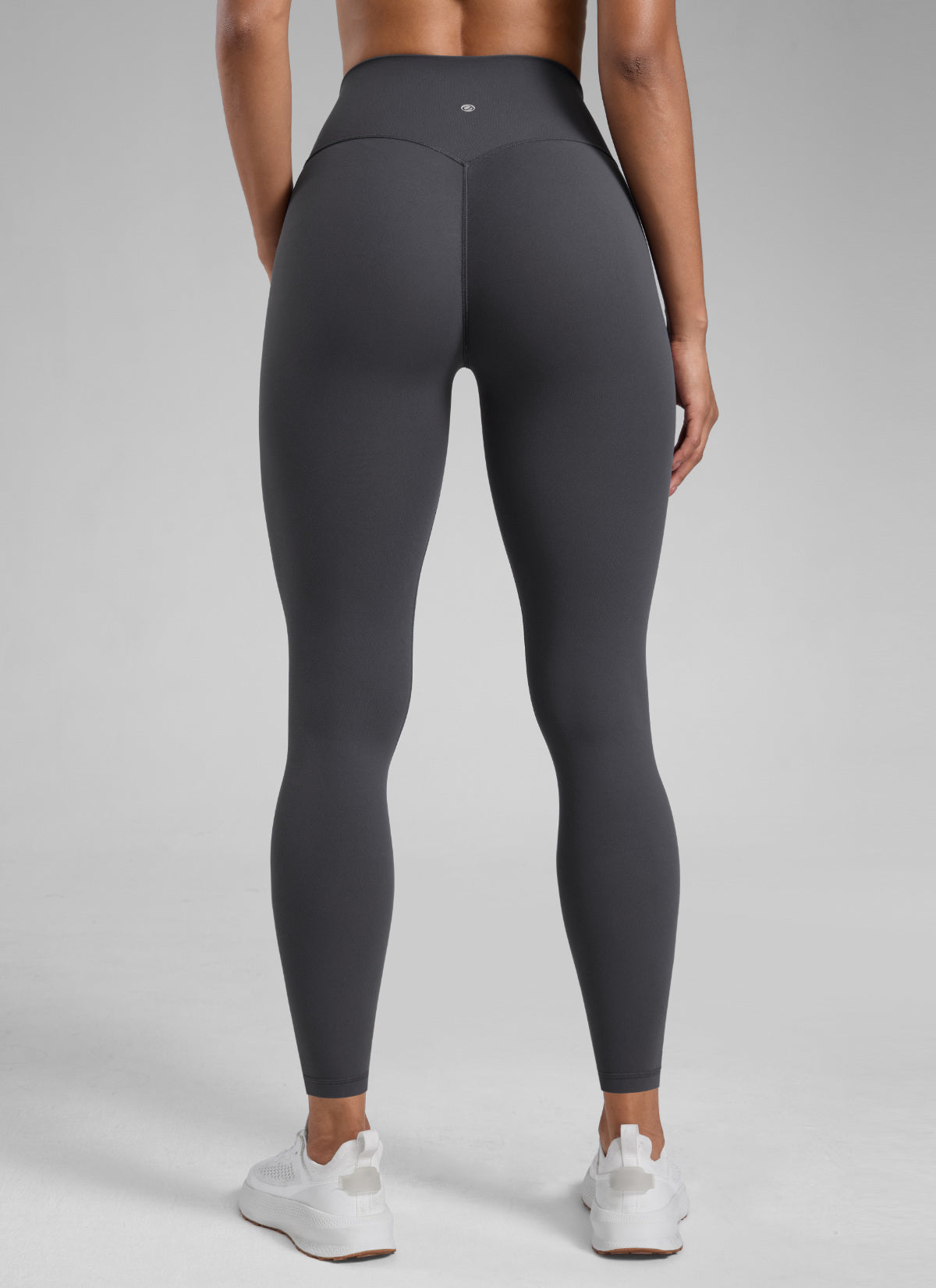 CRZ YOGA Träningsleggings Secretsculpt™ utan söm fram för dam 71 cm, mellerad grå (Mysterious Grey) @model_info:Barbara