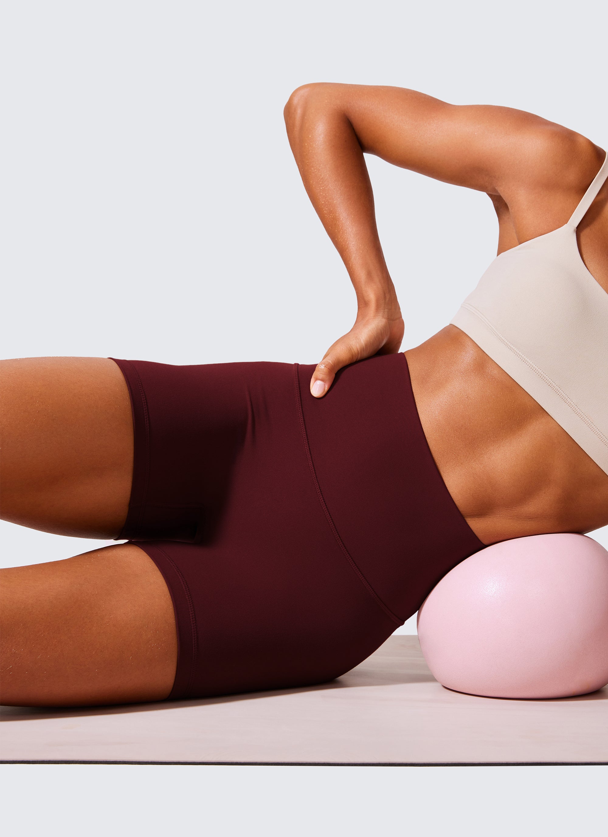 CRZ YOGA Dámske cyklistické šortky Butterlift so zúženým zadkom na športové cvičenie, červené Merlot