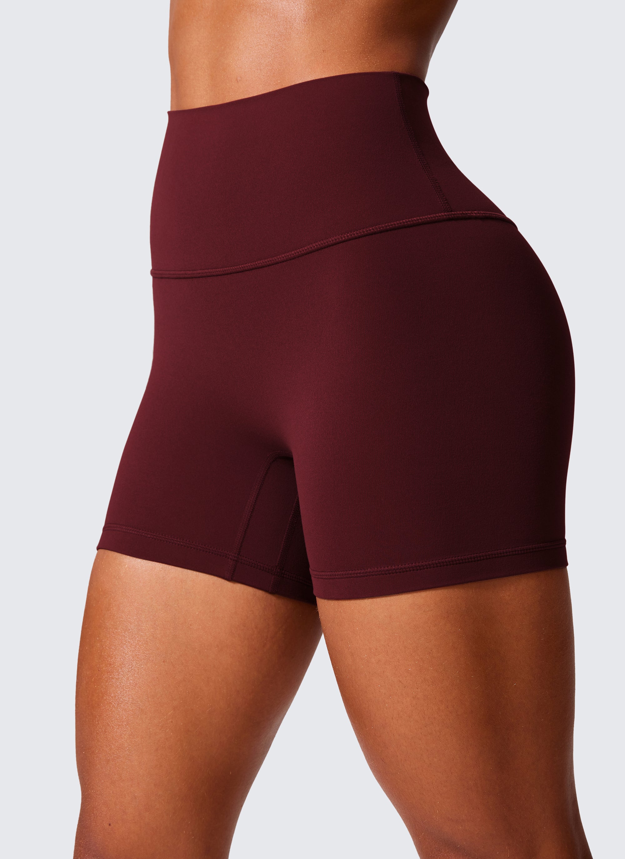 CRZ YOGA Dames Butterlift Scrunch Butt Atletische Workout Biker Shorts Red Merlot