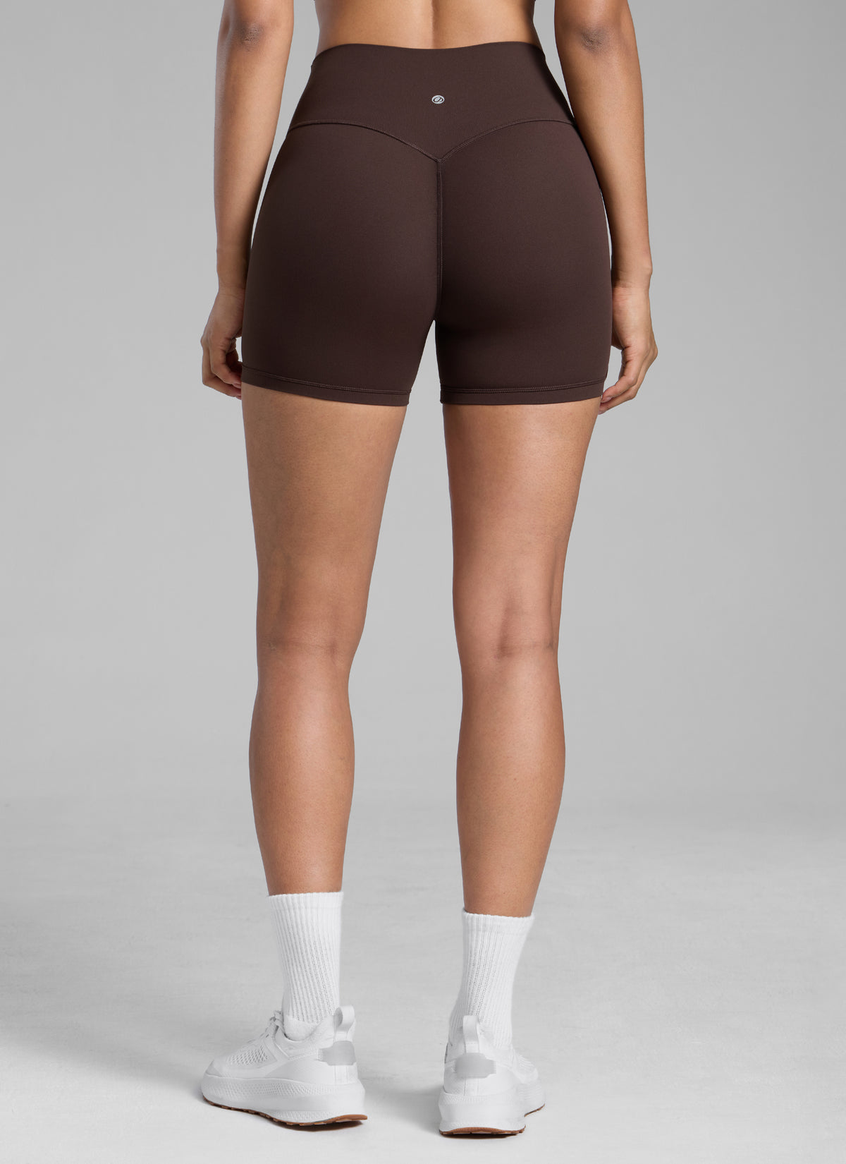 CRZ YOGA Womens Butterlift Scrunch Butt Atheletic Workout Biker Shorts Hot Fudge Brown @model_info:Barbara
