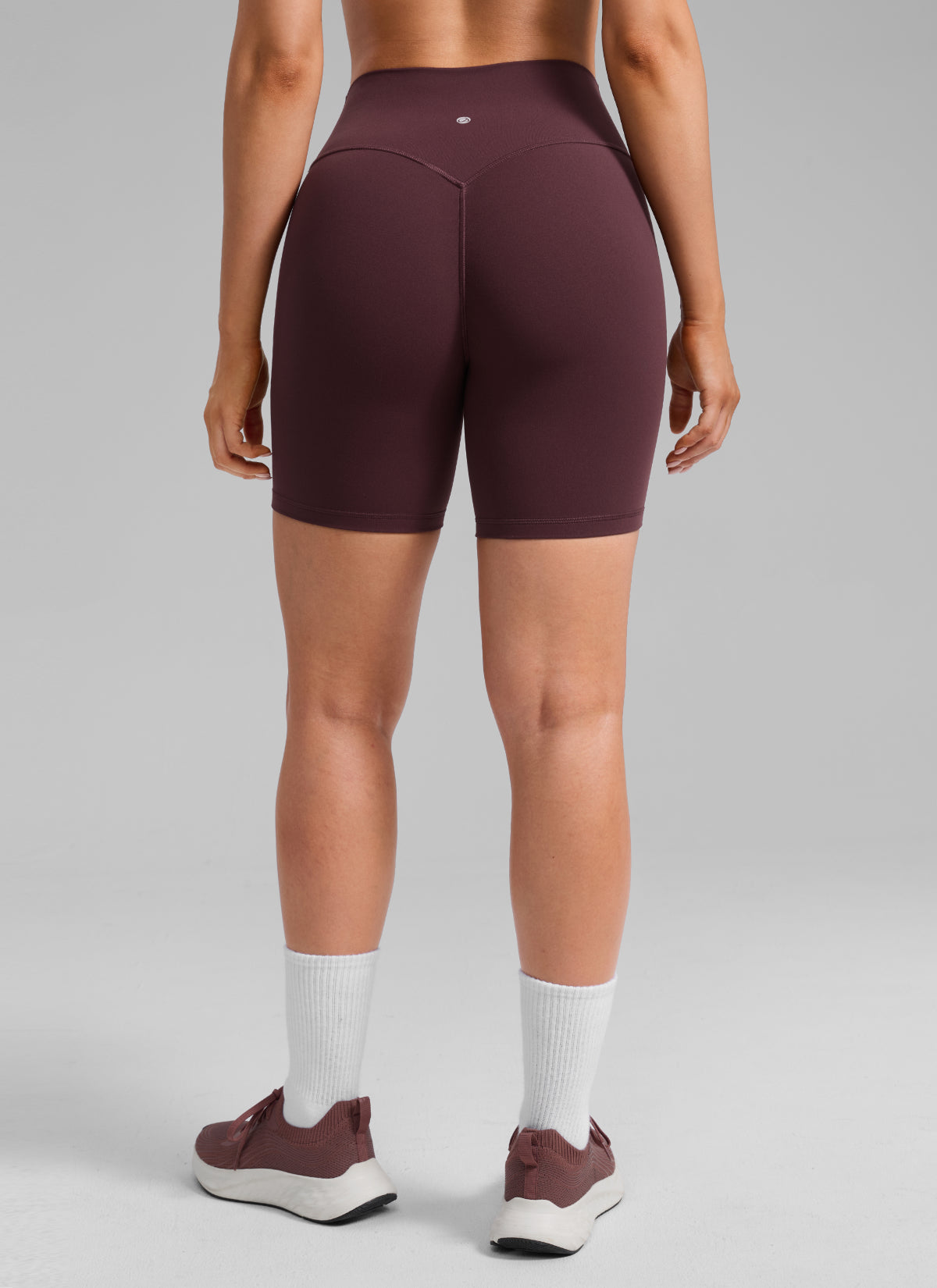 CRZ YOGA Дамски байк къси панталони Butterlift Scrunch Butt Biker Shorts 15 см без преден шев Ripe Plum