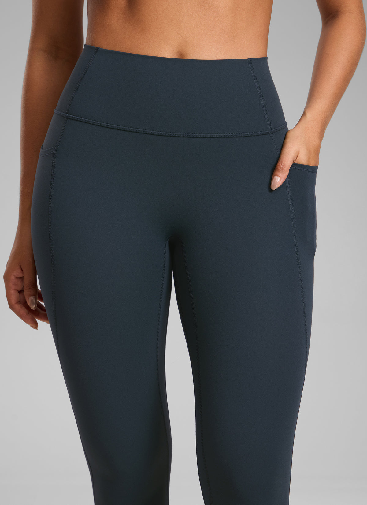 CRZ YOGA Women's Butterlift High Rise No Front Seam Pocket Legging True Navy @model_info:C