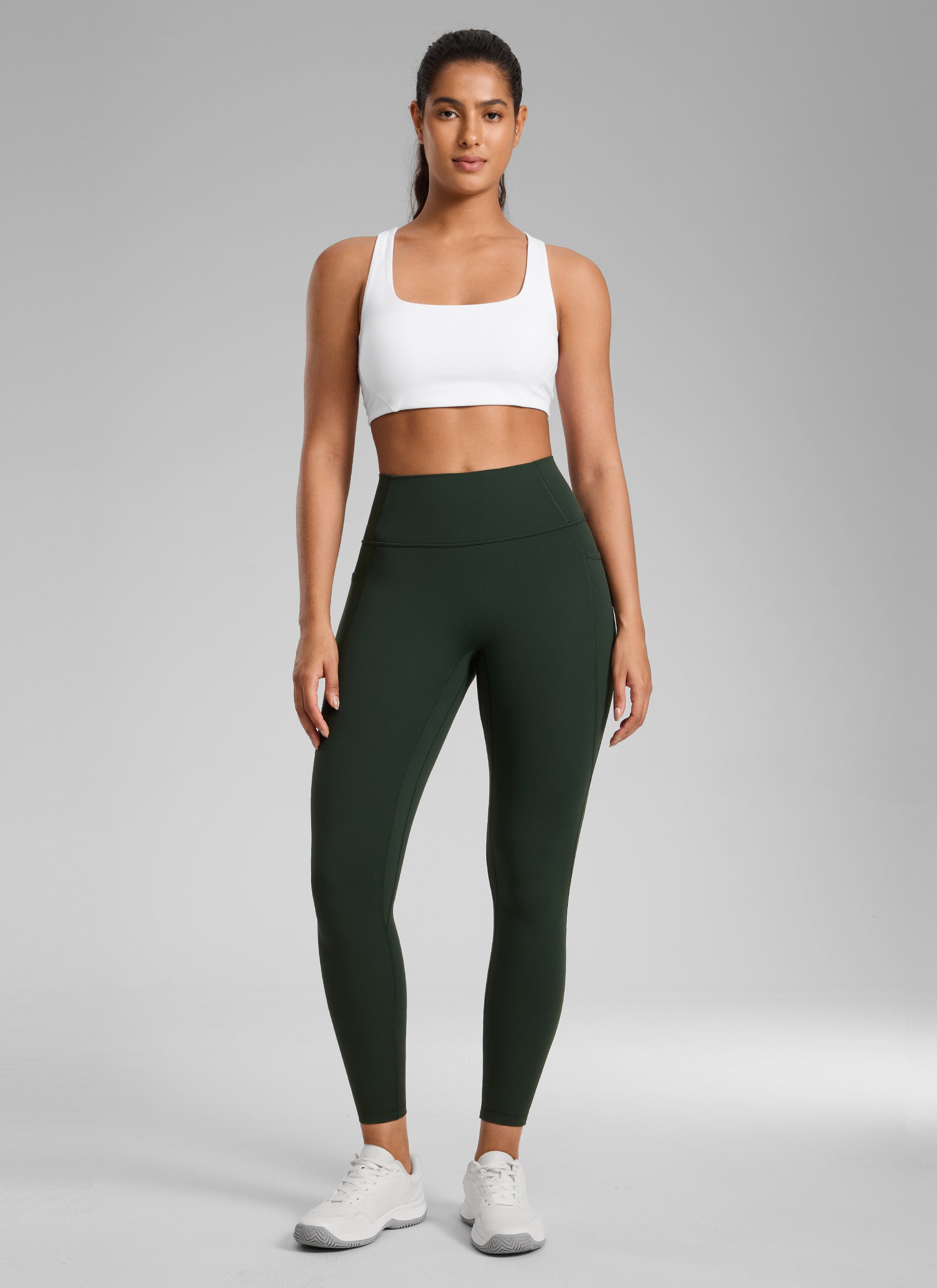 CRZ YOGA Дамски клин с висока талия Butterlift, без преден шев и с джобове Legend Green
