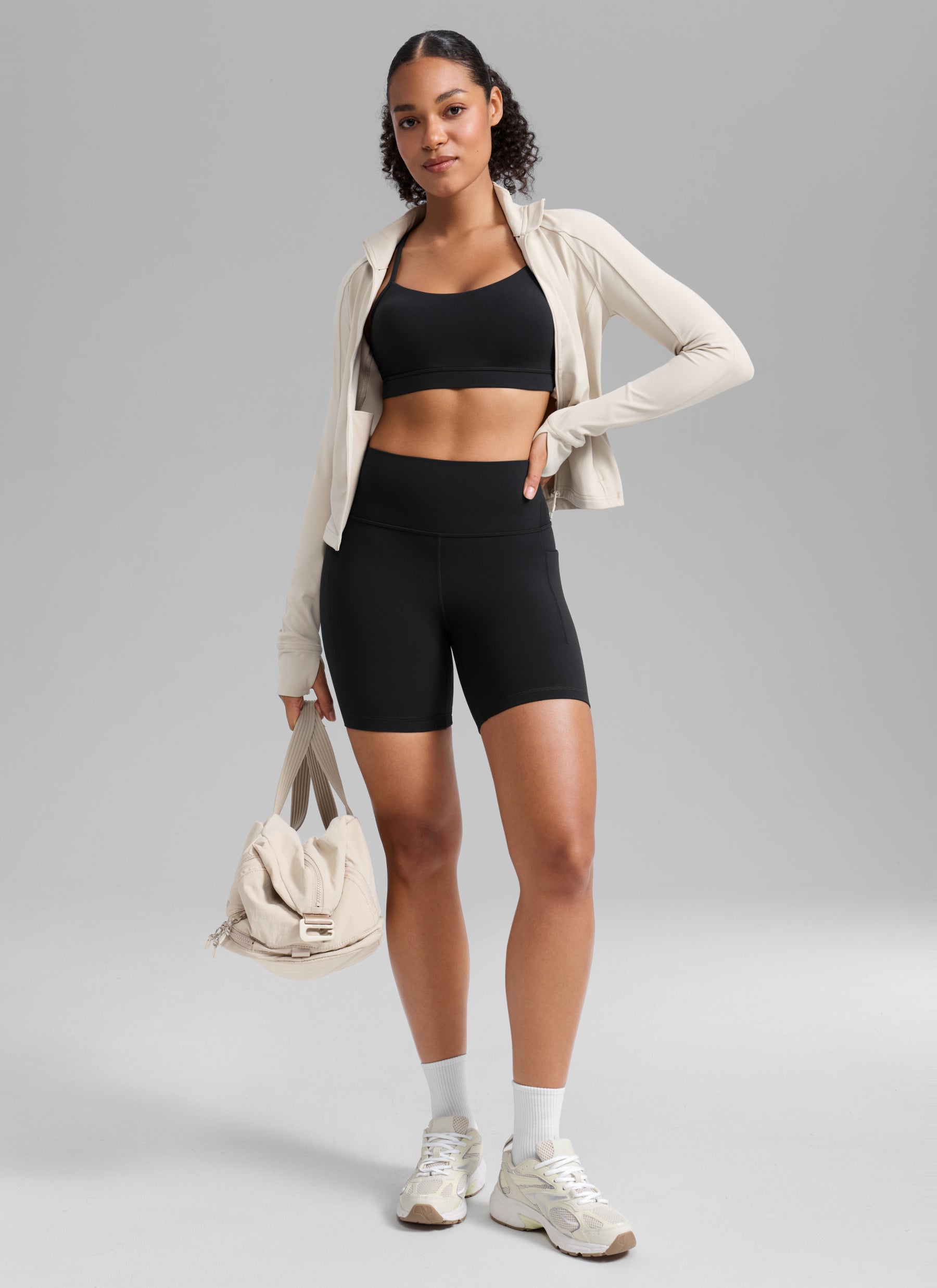 CRZ YOGA Women's Butterlift Workout Pocket High Rise Biker Shorts 6