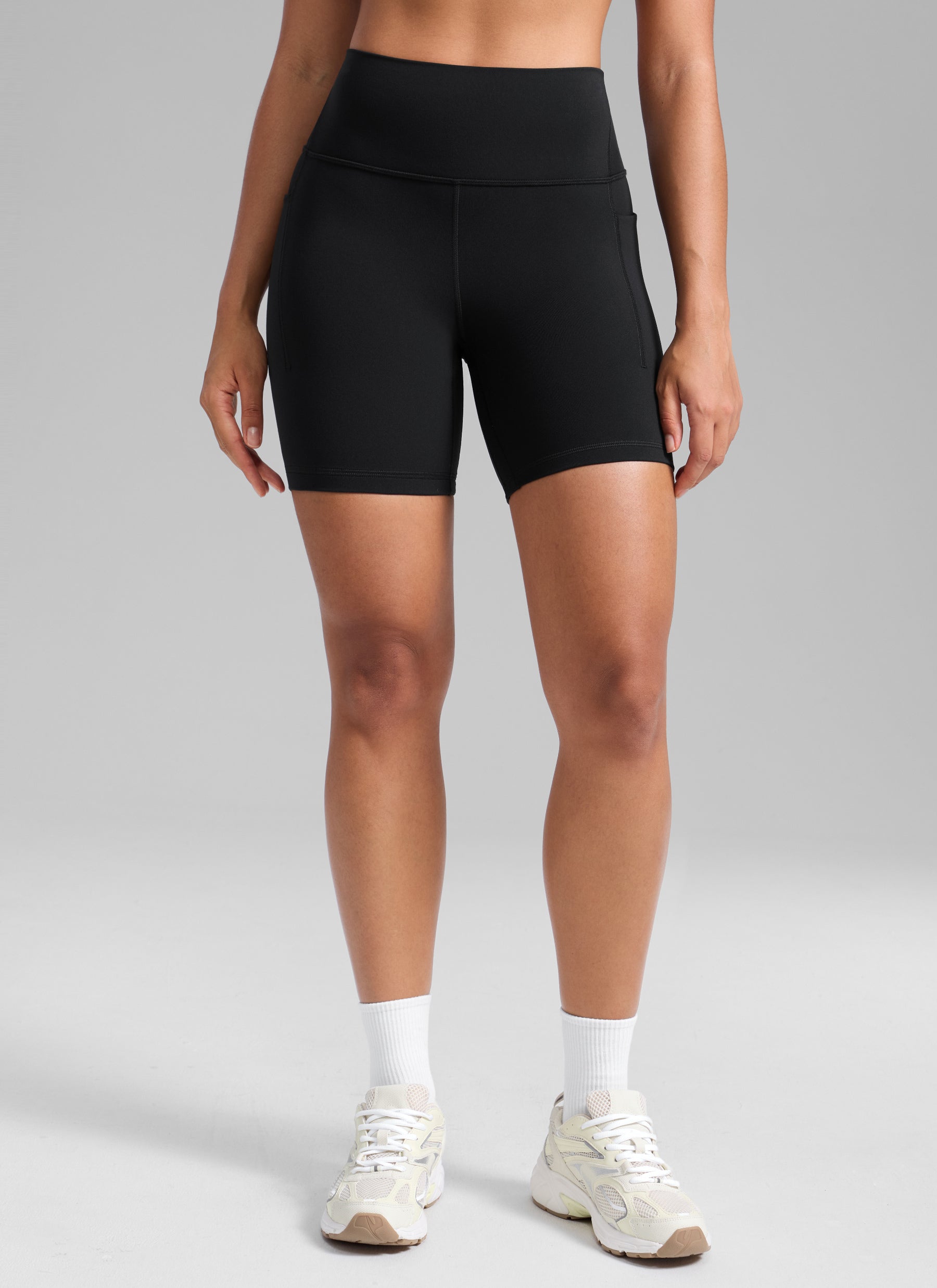CRZ YOGA Women's Butterlift Workout Pocket High Rise Biker Shorts 6