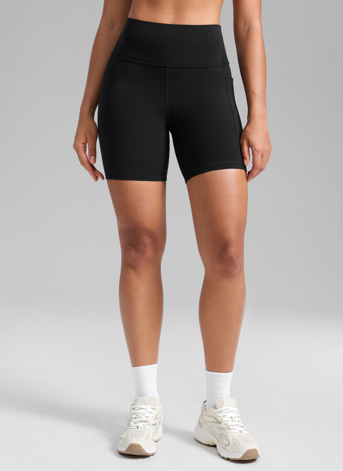 CRZ YOGA Naisten Butterlift Workout Pocket -pyöräilyshortsit, korkea vyötärö, koko 6