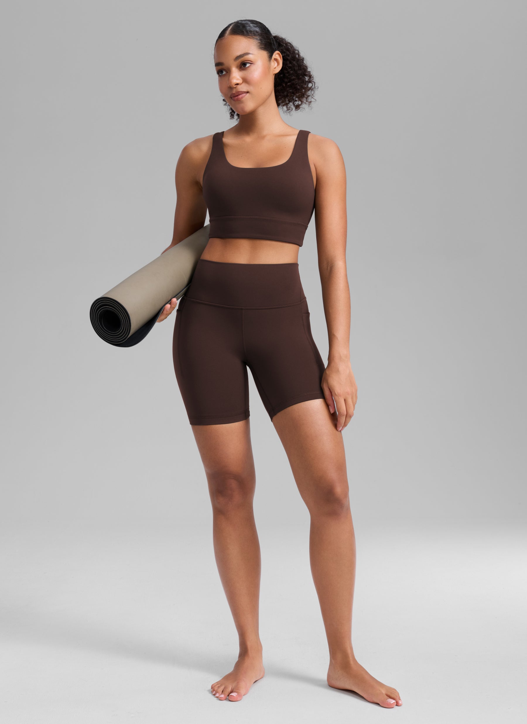 CRZ YOGA Naisten Butterlift Workout Pocket -pyöräilyshortsit, korkea vyötärö, koko 6