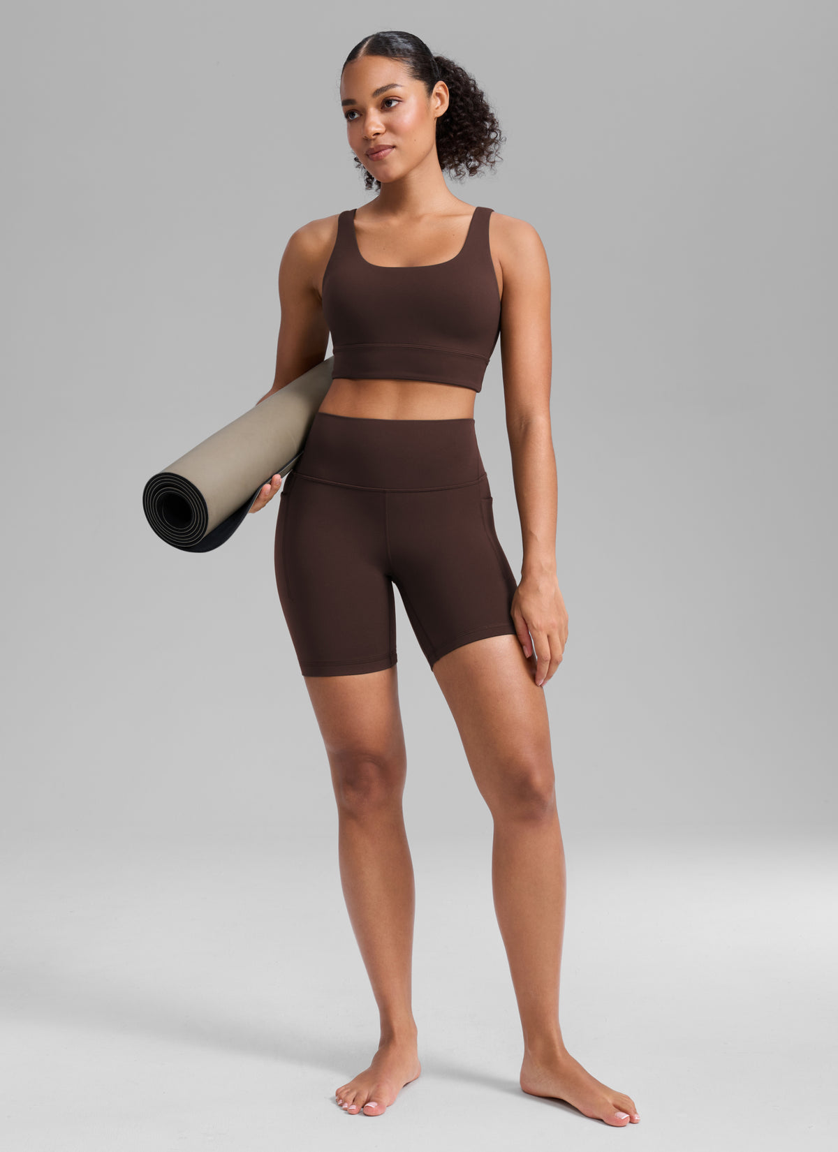 CRZ YOGA Pantaloncini da biker sportivi a vita alta da donna Butterlift con tasca 15 cm